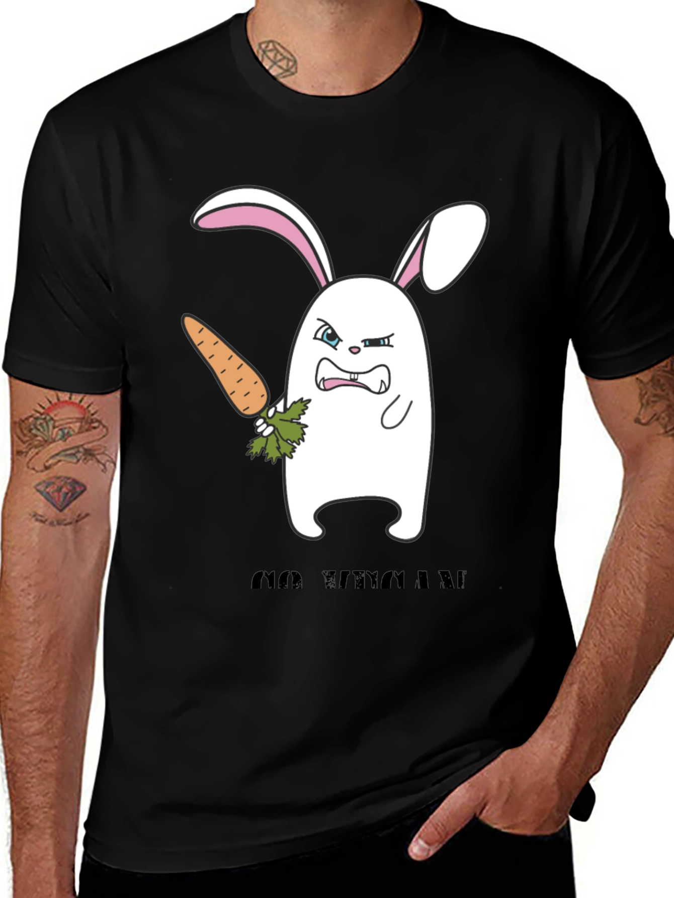 Variant 15 of Angry Bunny Graphic T-Shirt -  Cute and Edgy Design