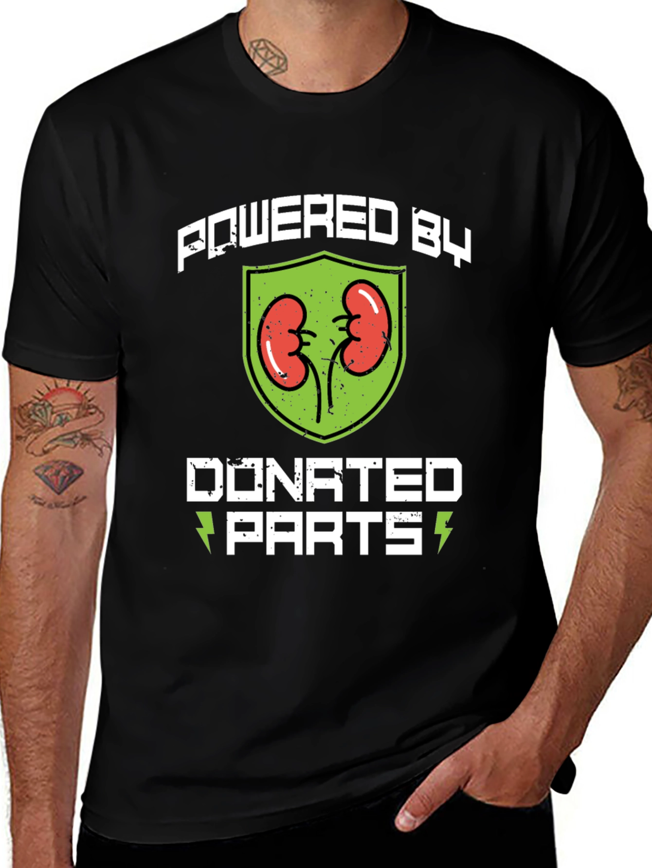 Variant 13 of Powered By Donated Parts Graphic Tee