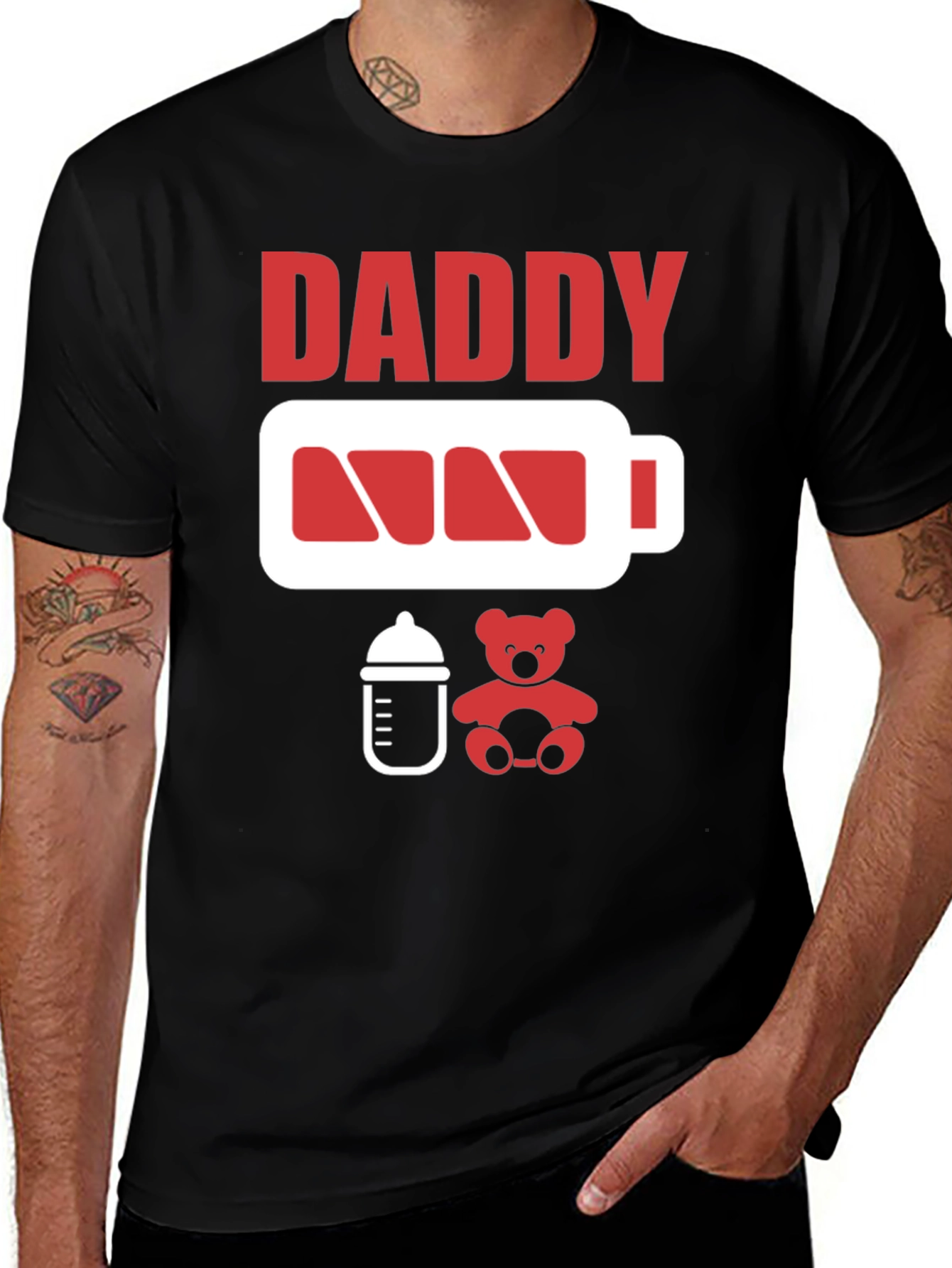 Daddy Low Battery Funny T-Shirt