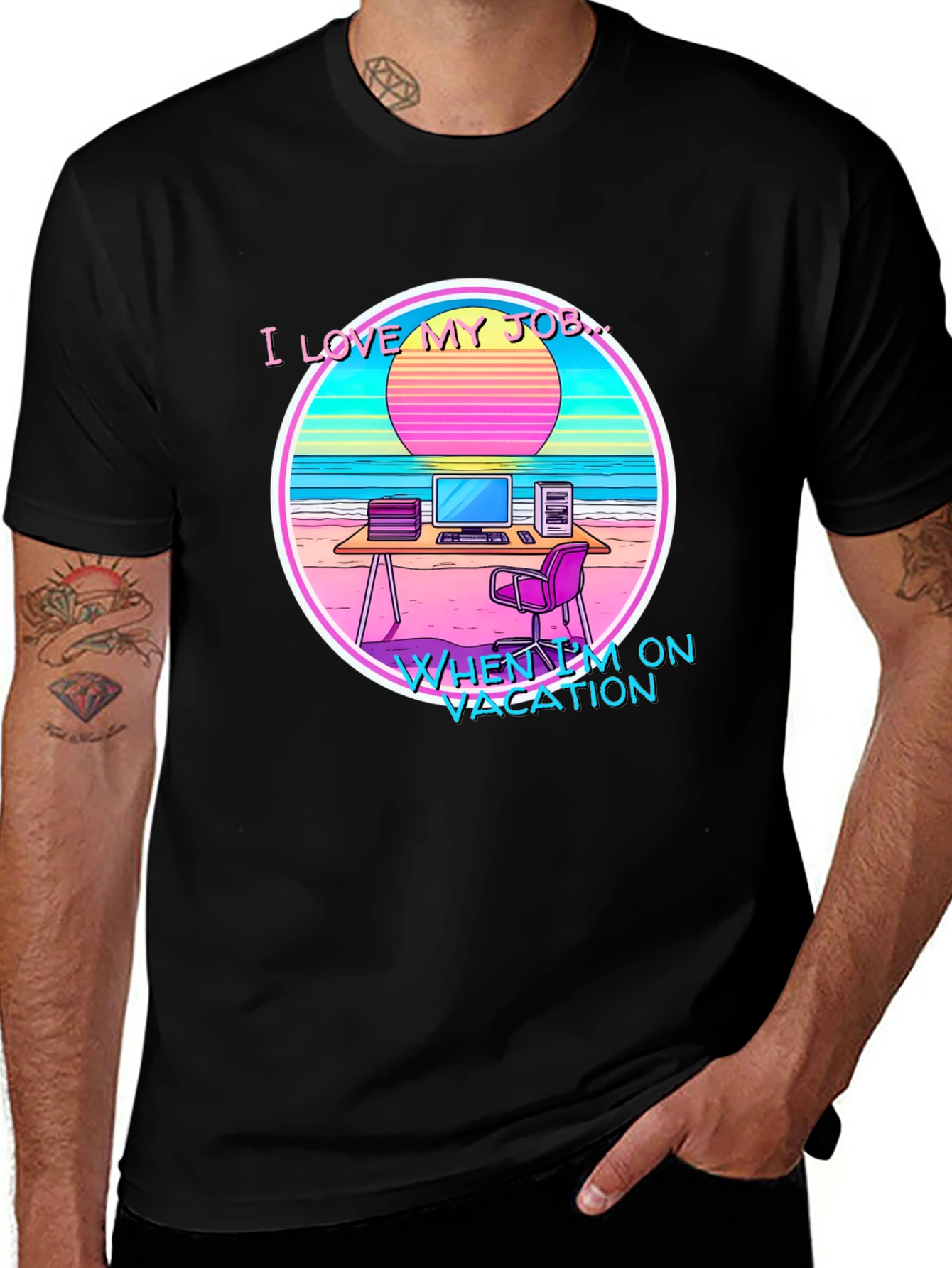 Variant 15 of I Love My Job Vacation Graphic Tee
