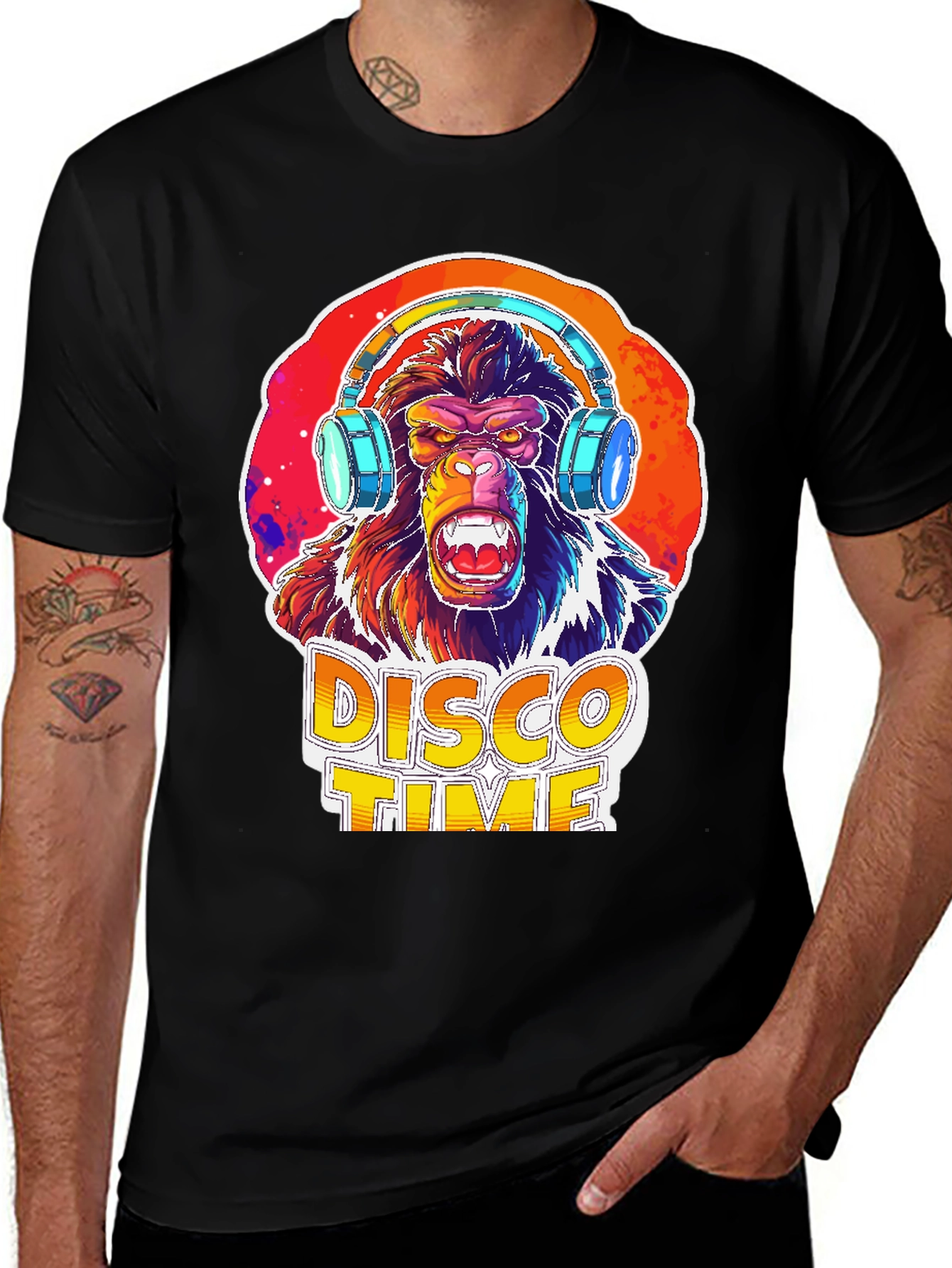 Variant 5 of Disco Gorilla Graphic Tee - Party Animal Shirt