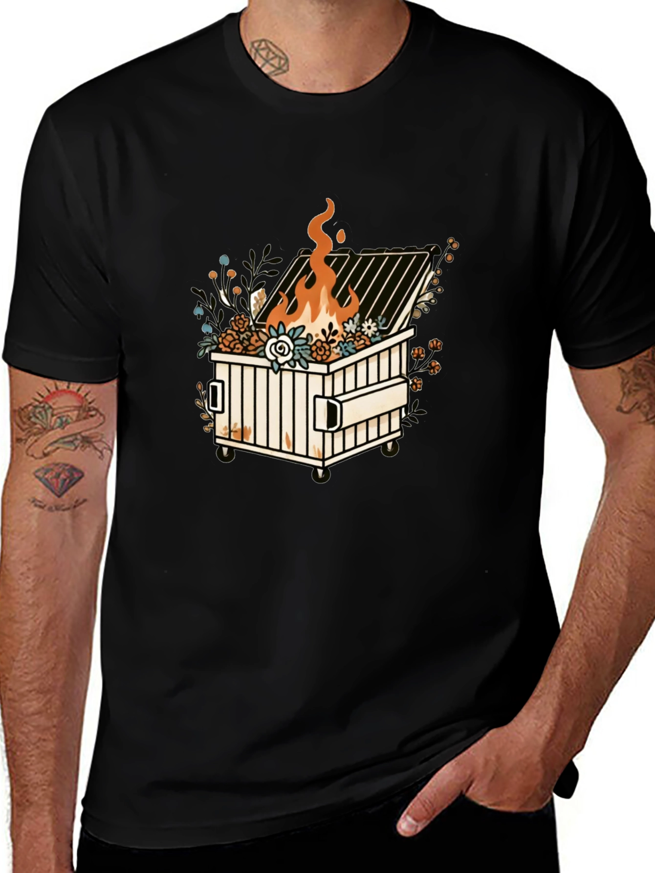 Variant 17 of Dumpster Fire Graphic Tee - Trendy Design
