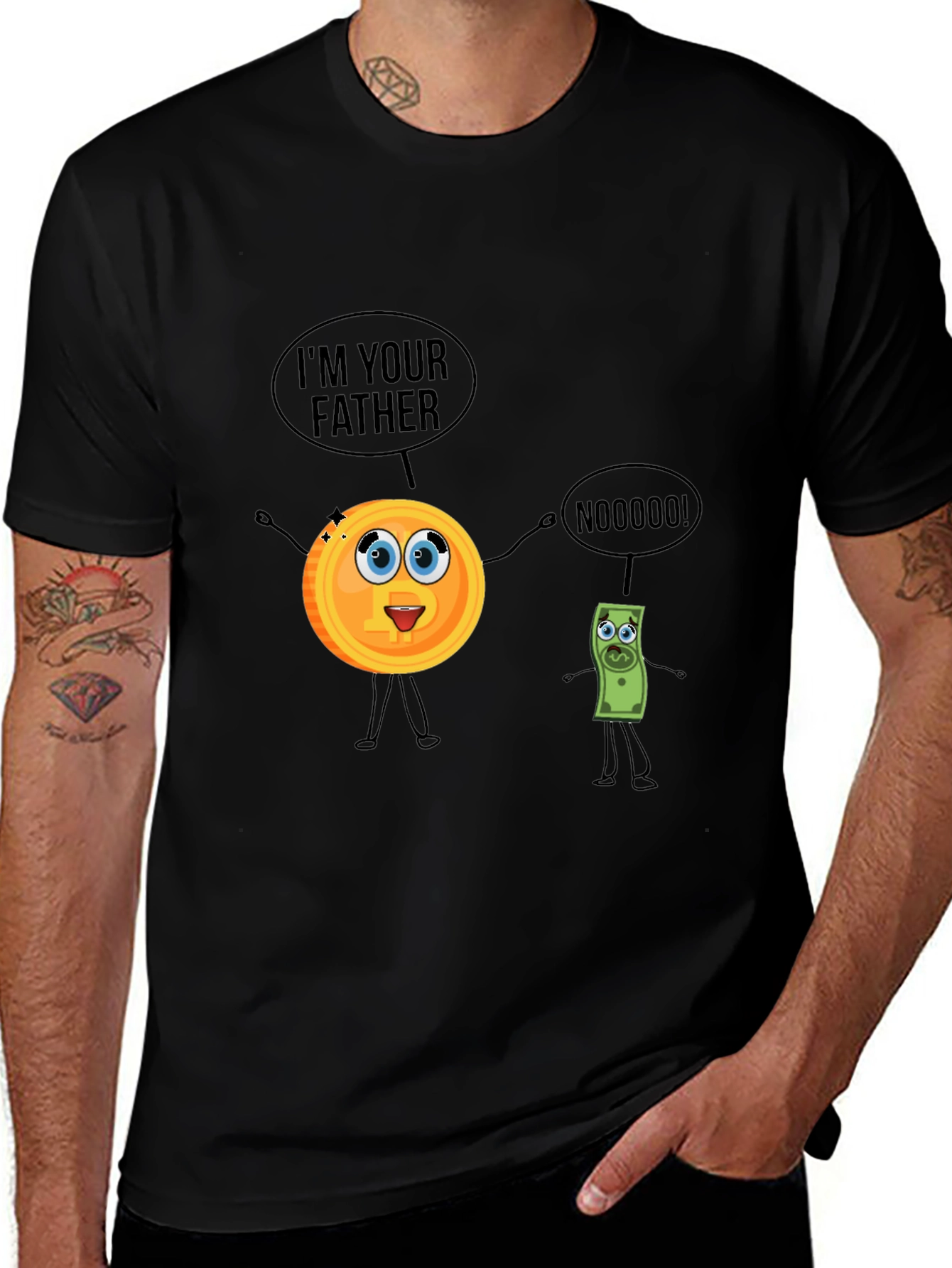 Variant 19 of Bitcoin 'I'm Your Father' Black Graphic Tee