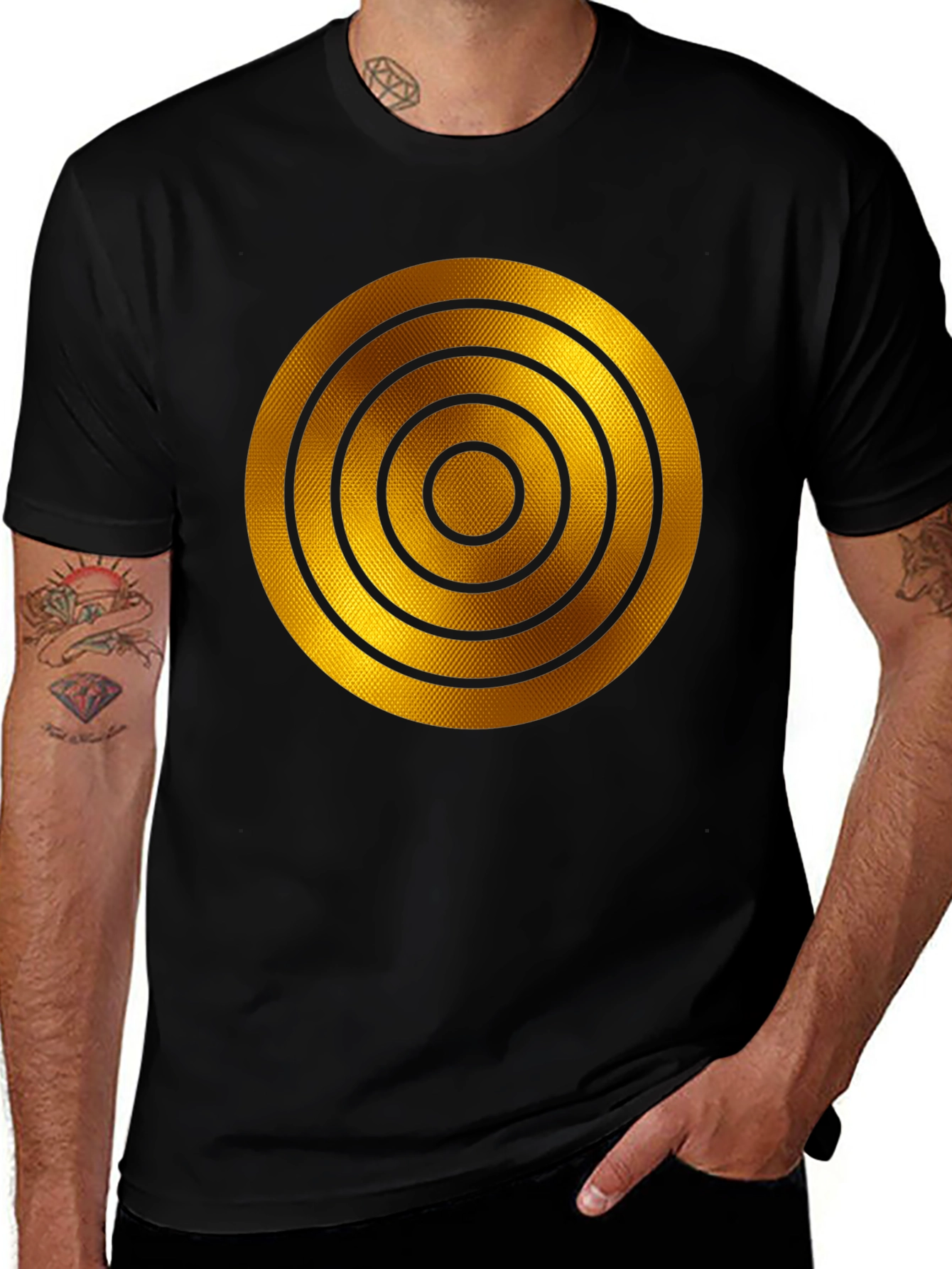 Variant 9 of Golden Target Graphic T-Shirt - Modern Style