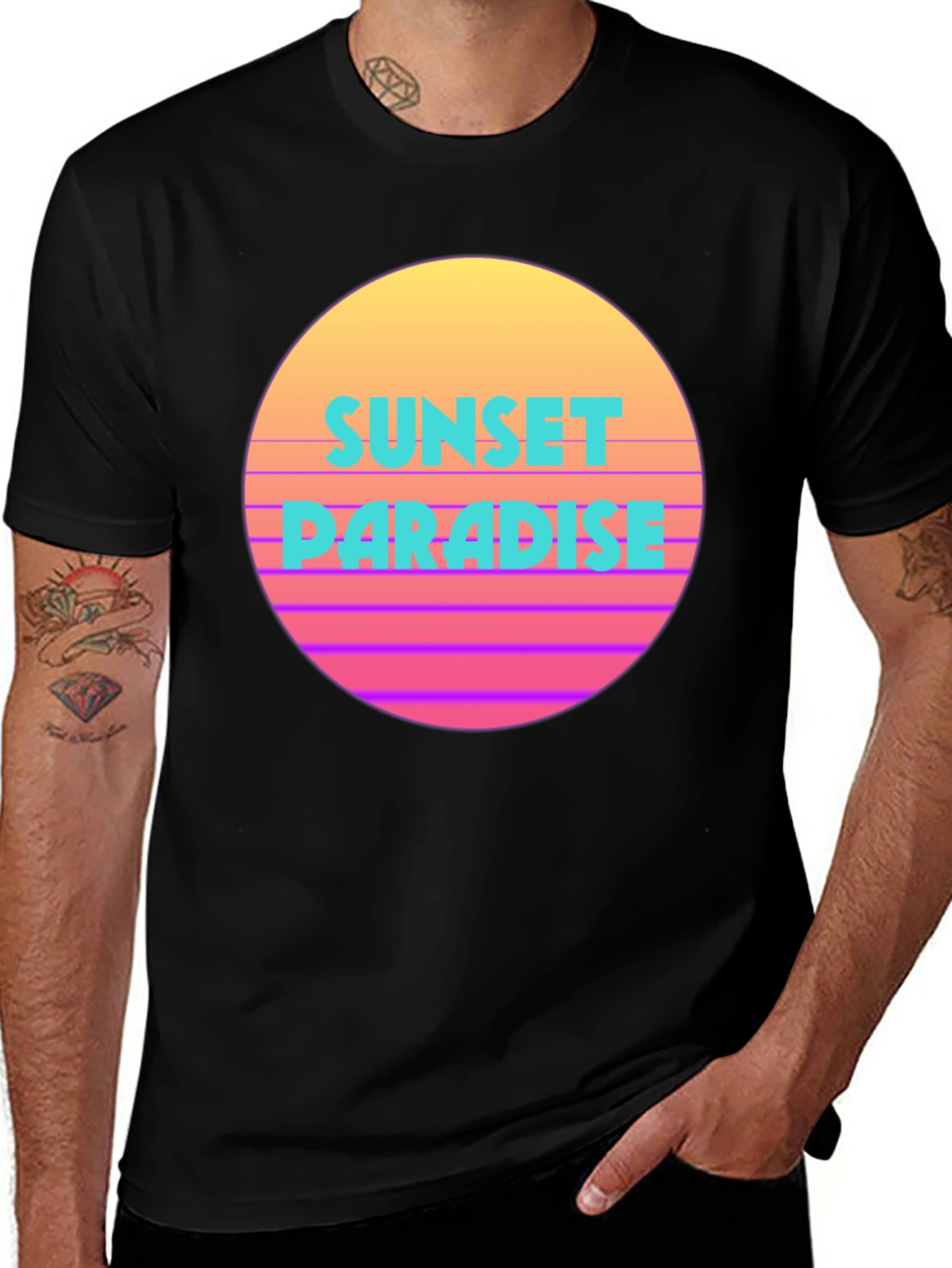 Variant 10 of Sunset Paradise Retro T-Shirt