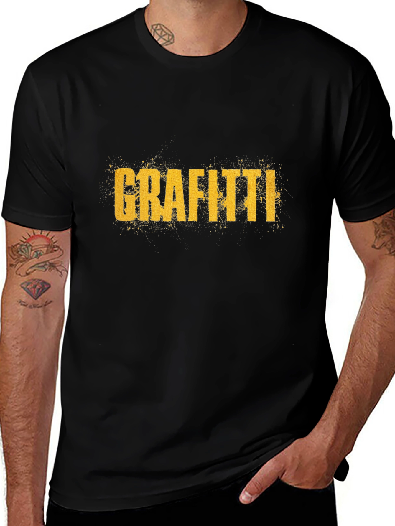 Variant 20 of Grafitti Graphic Print Crew Neck T-Shirt