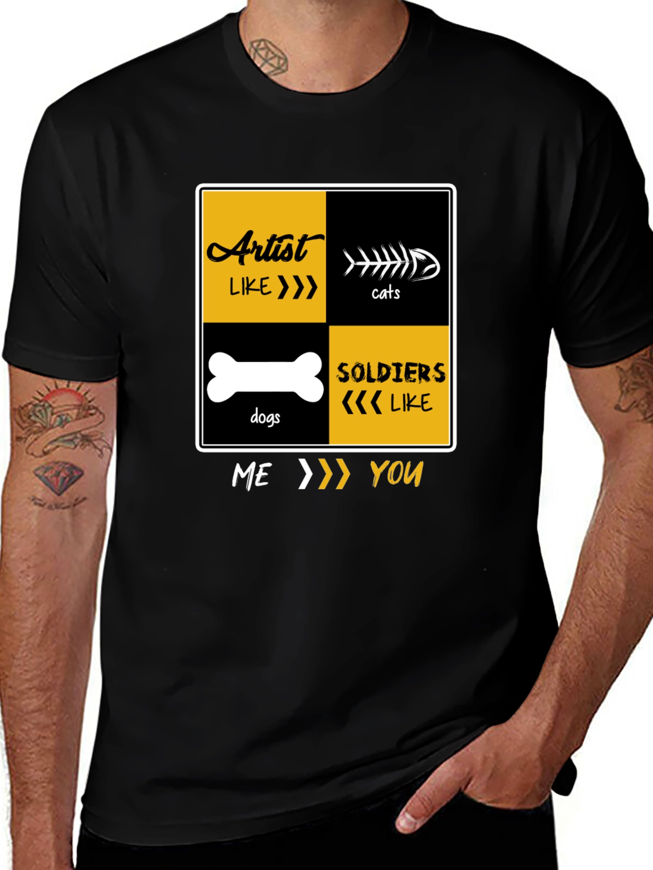 Variant 23 of Artist Like Cats Dogs Soldiers Graphic T-Shirt