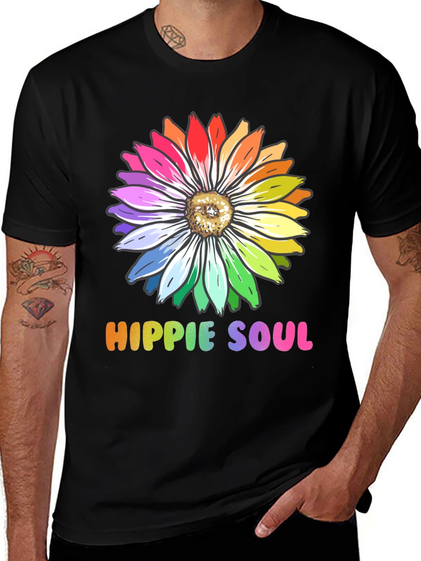 Variant 5 of Hippie Soul Colorful Flower Graphic Tee