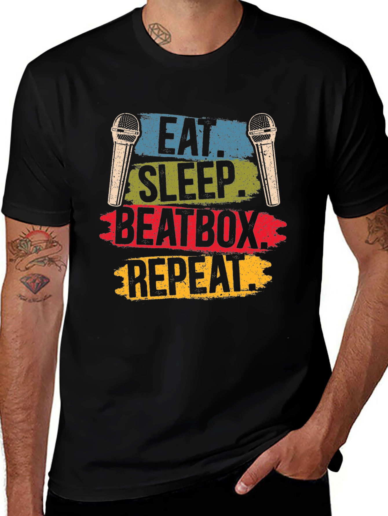 Variant 25 of Eat Sleep Beatbox Repeat Graphic T-Shirt