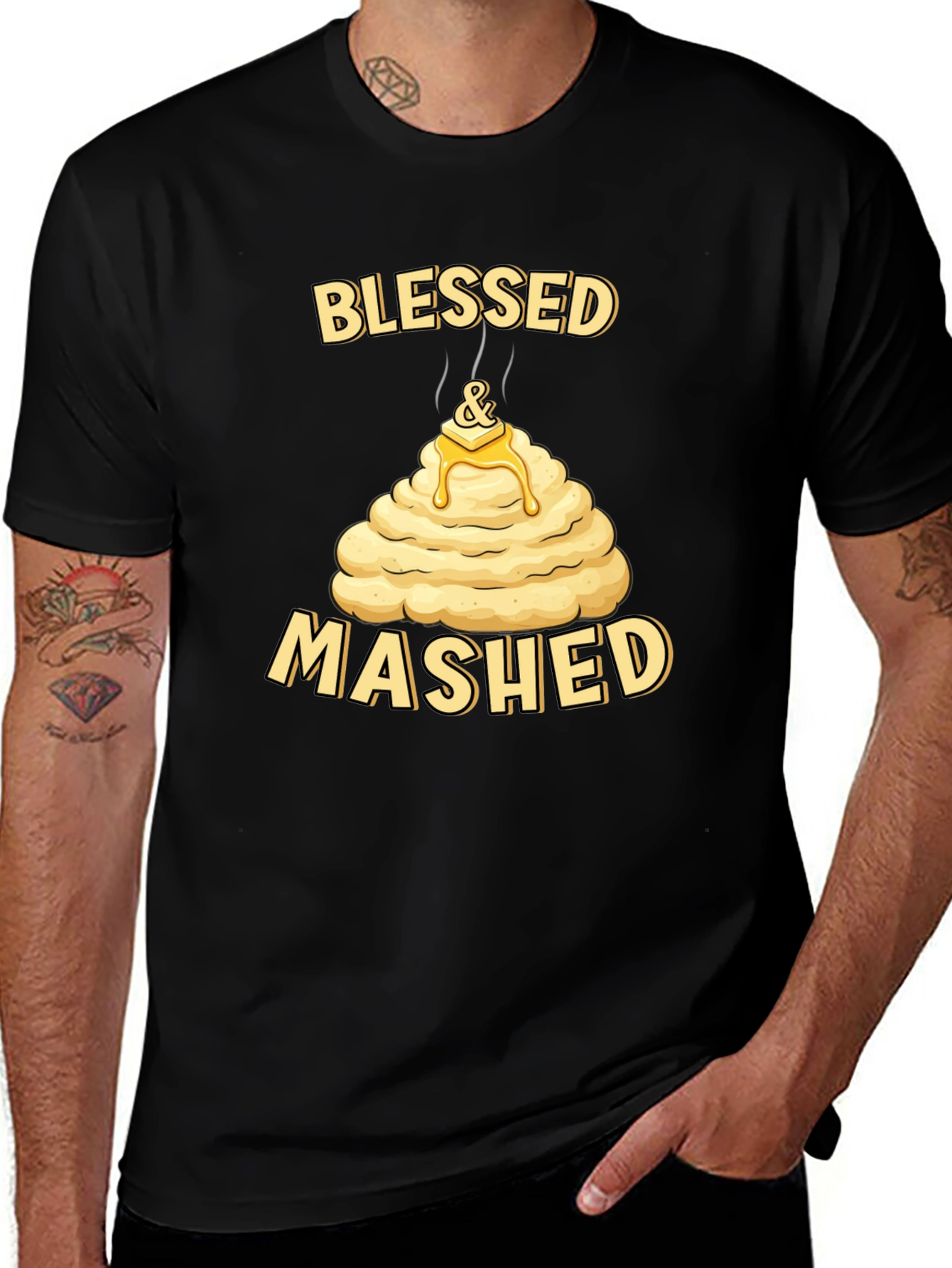 Variant 11 of Blessed and Mashed T-Shirt Funny Thanksgiving Tee
