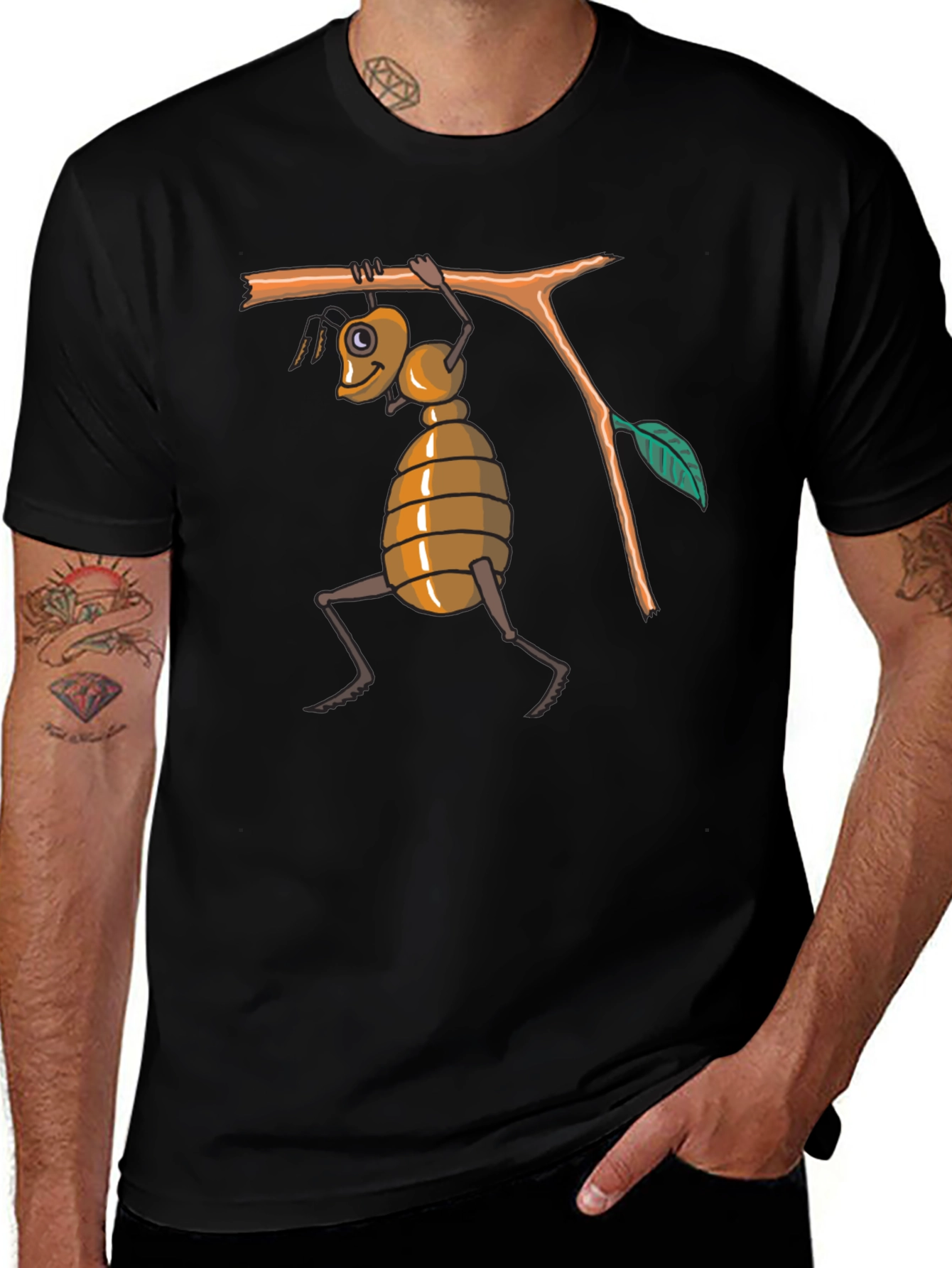 Variant 10 of Funny Ant Hanging On Branch T-Shirt