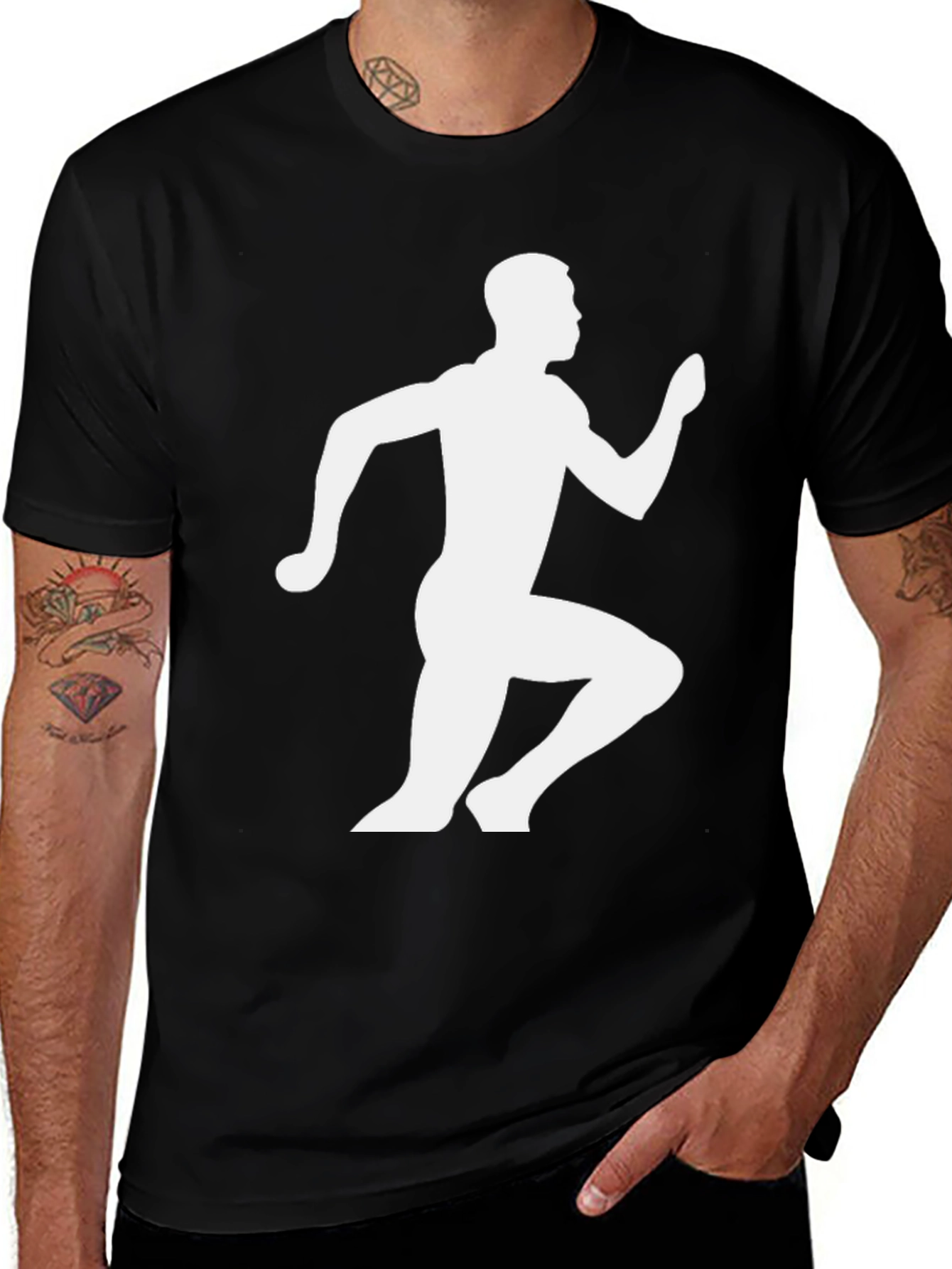 Variant 19 of Men's Running Graphic T-Shirt - Black