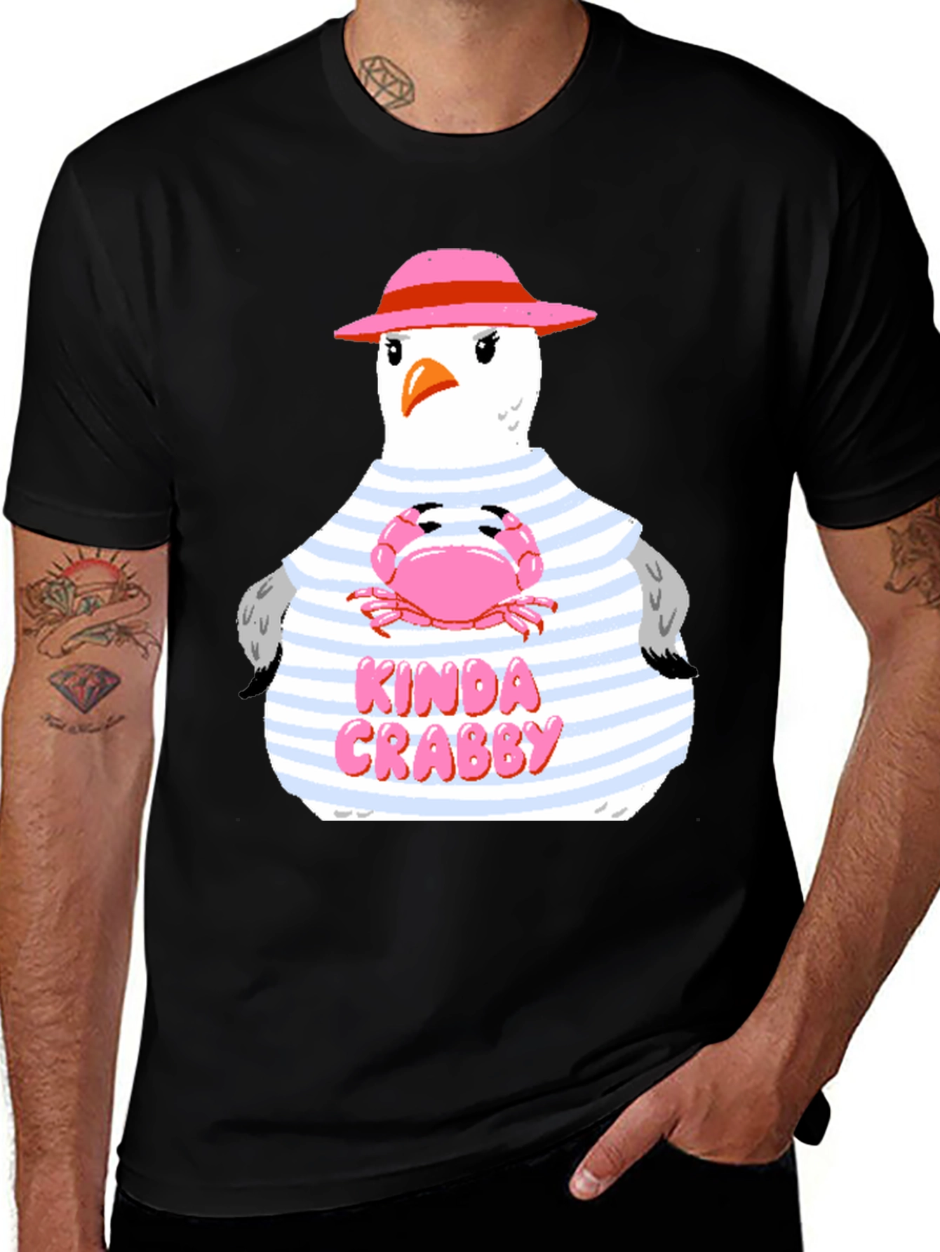 Kinda Crabby Seagull Graphic T-Shirt