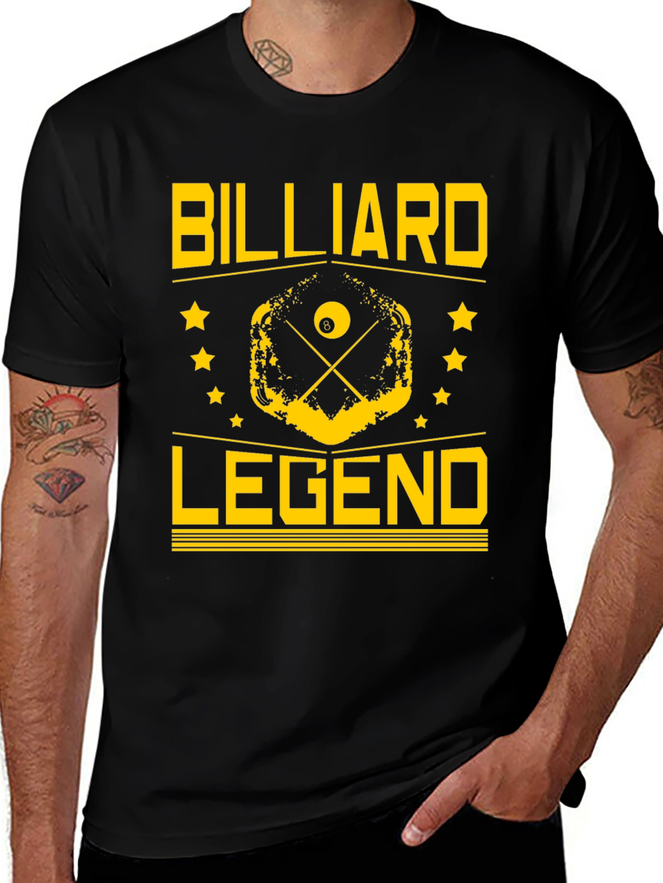 Billiard Legend Black Graphic Tee