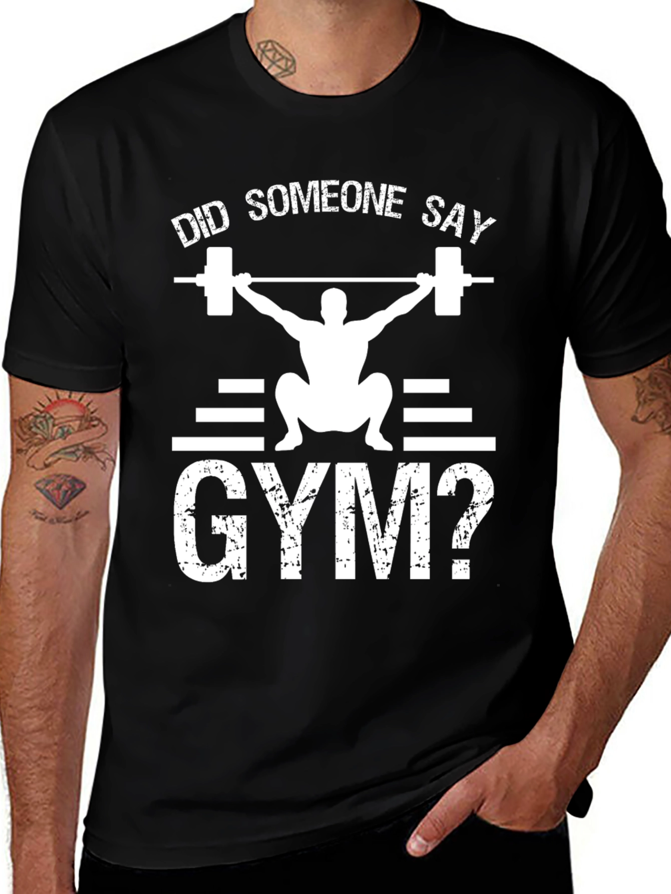 Variant 5 of Did Someone Say Gym? Black T-Shirt