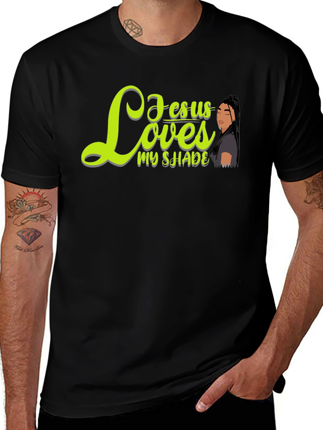 Variant 8 of Jesus Loves My Shade Black T-Shirt