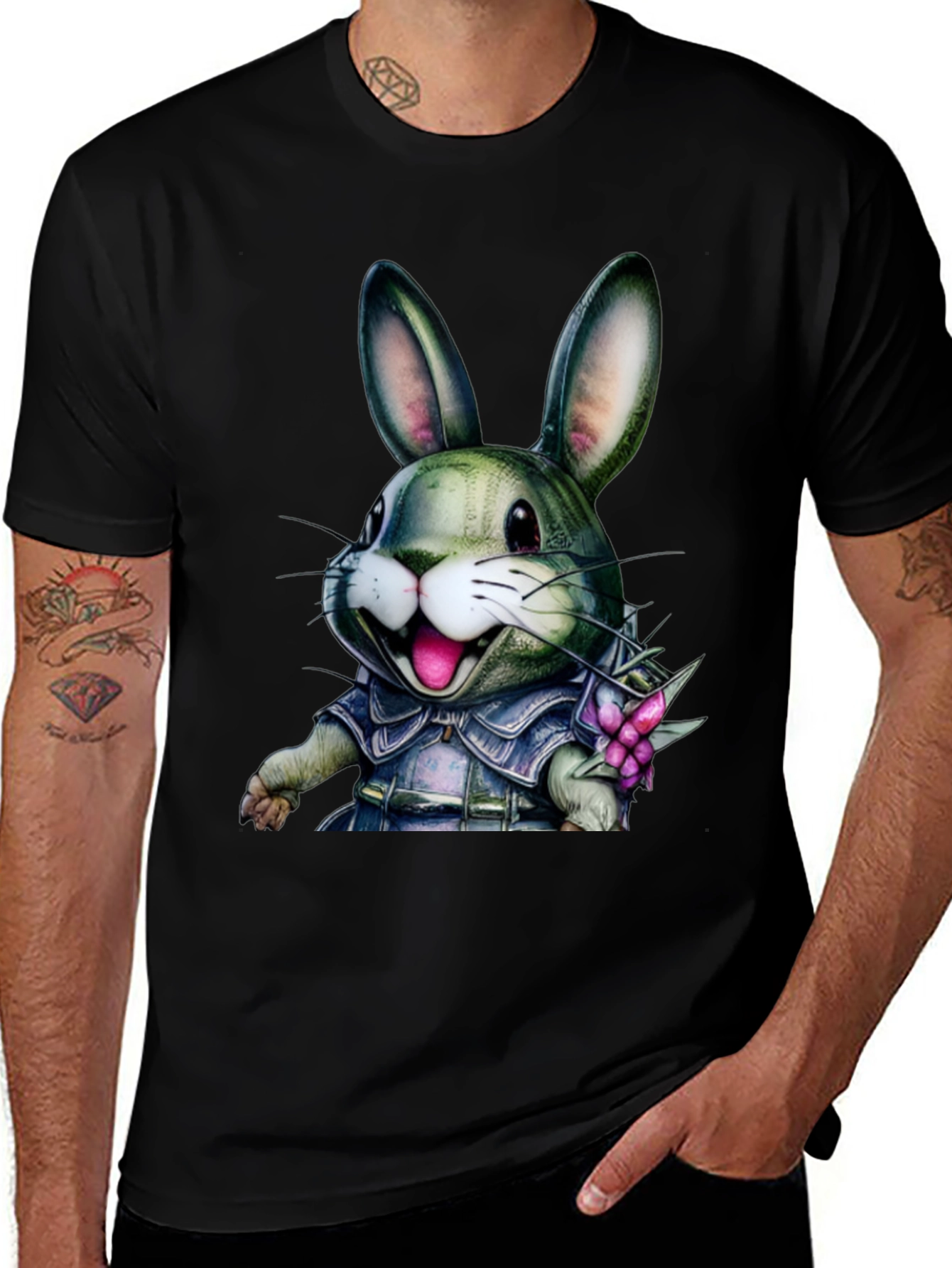 Variant 10 of Bunny Graphic Tee - Unique Character Design