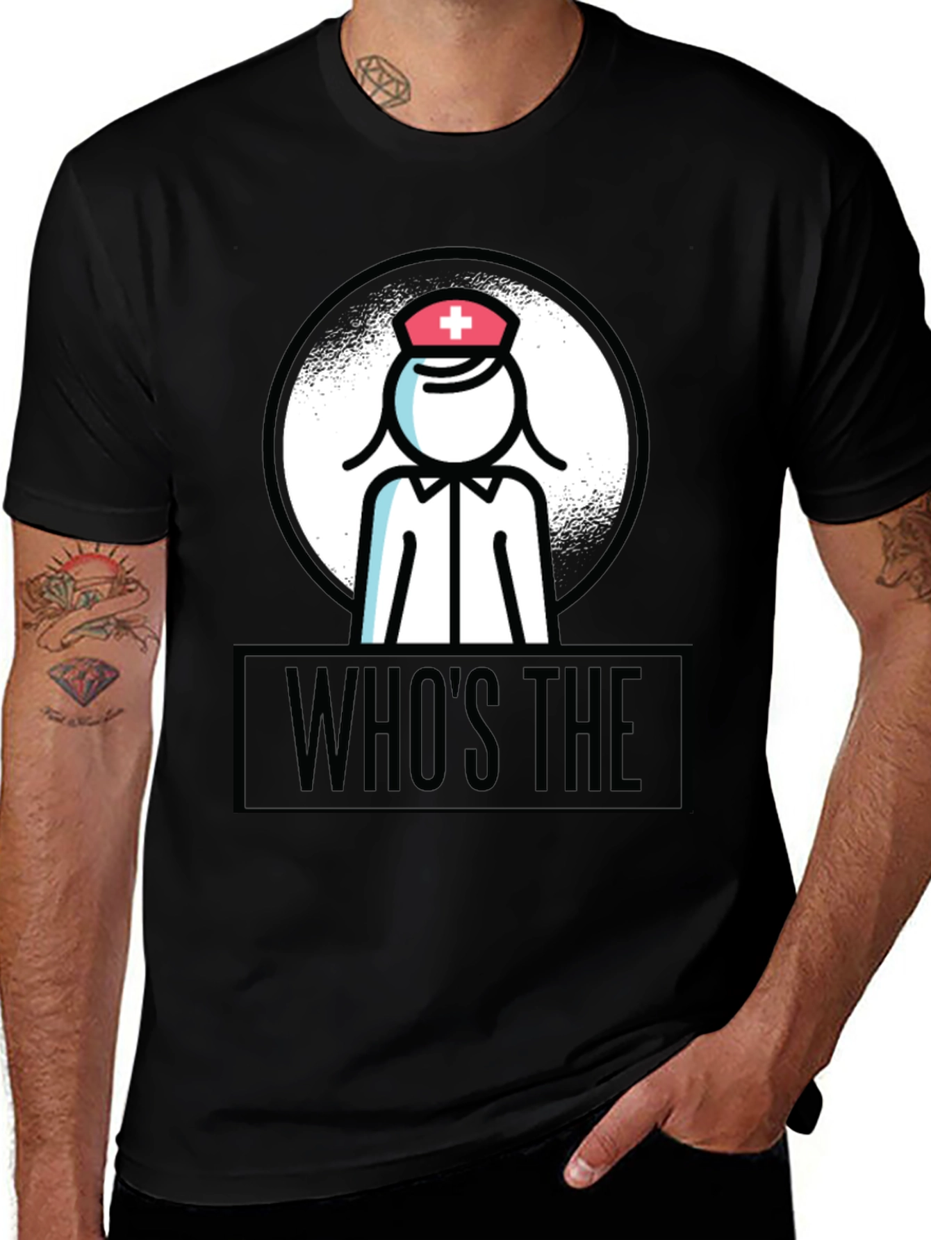 Variant 23 of Who's The Nurse T-Shirt -  Fun Healthcare Apparel