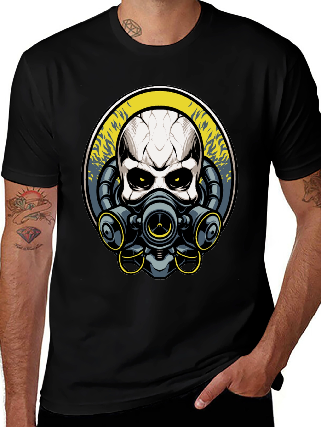 Variant 12 of Skull Gas Mask Graphic T-Shirt - Unique Design