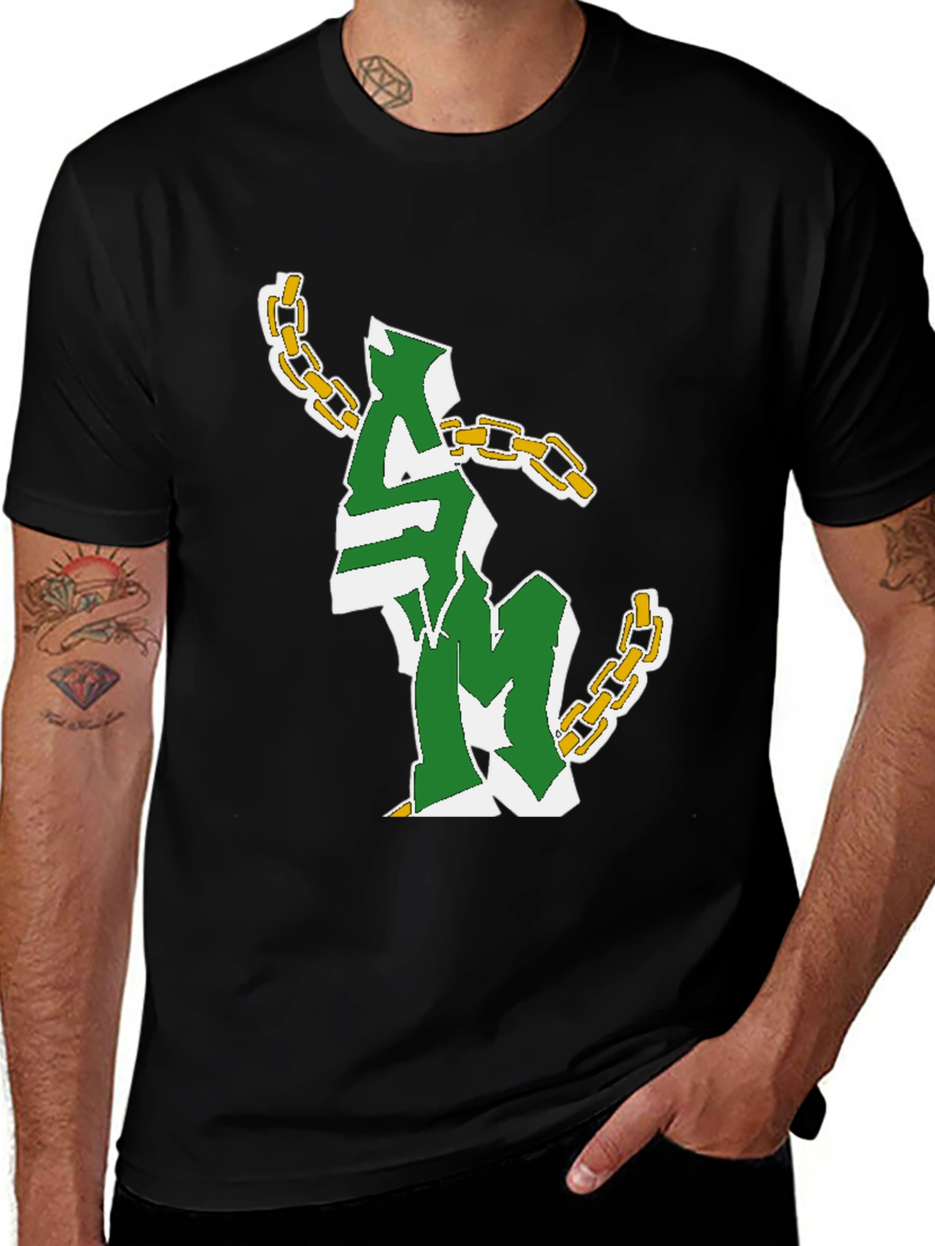 Variant 28 of Stylish Black Tee with Graphic Design