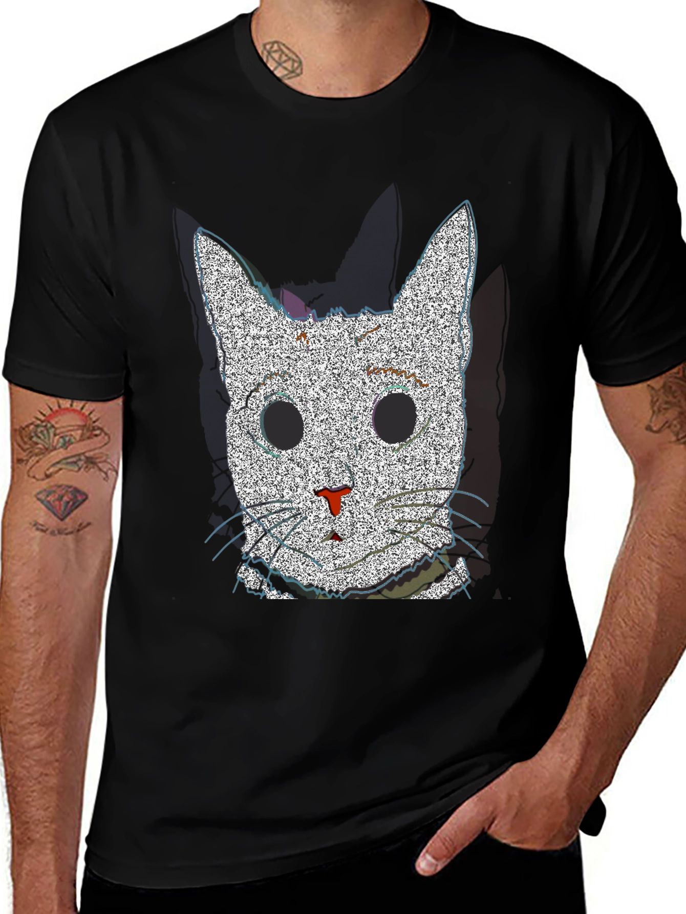 Variant 12 of Static Cat T-Shirt - Glitchy Kitten Tee