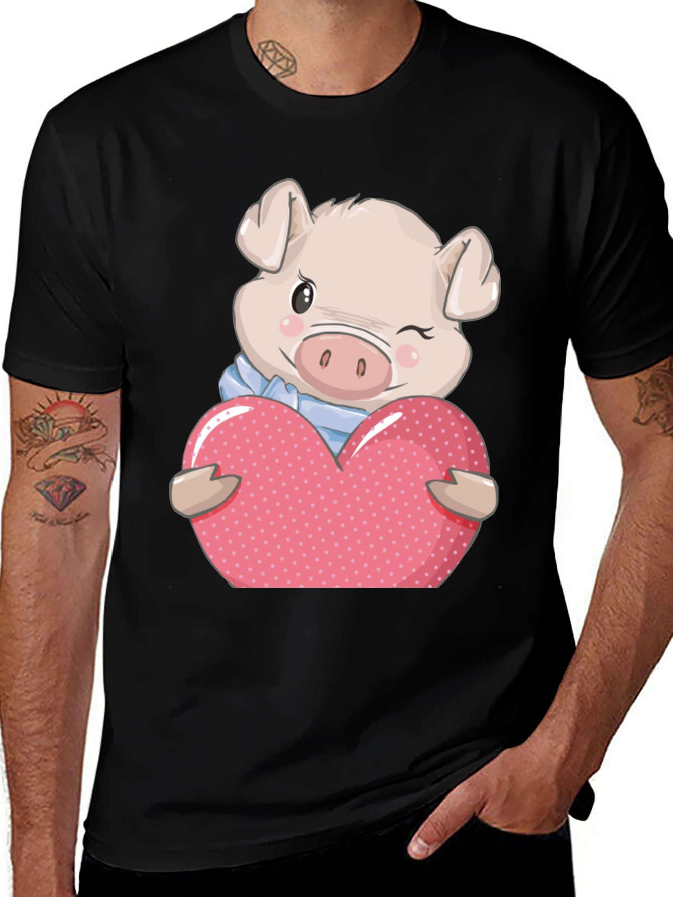 Variant 28 of Cute Pig with Heart T-Shirt