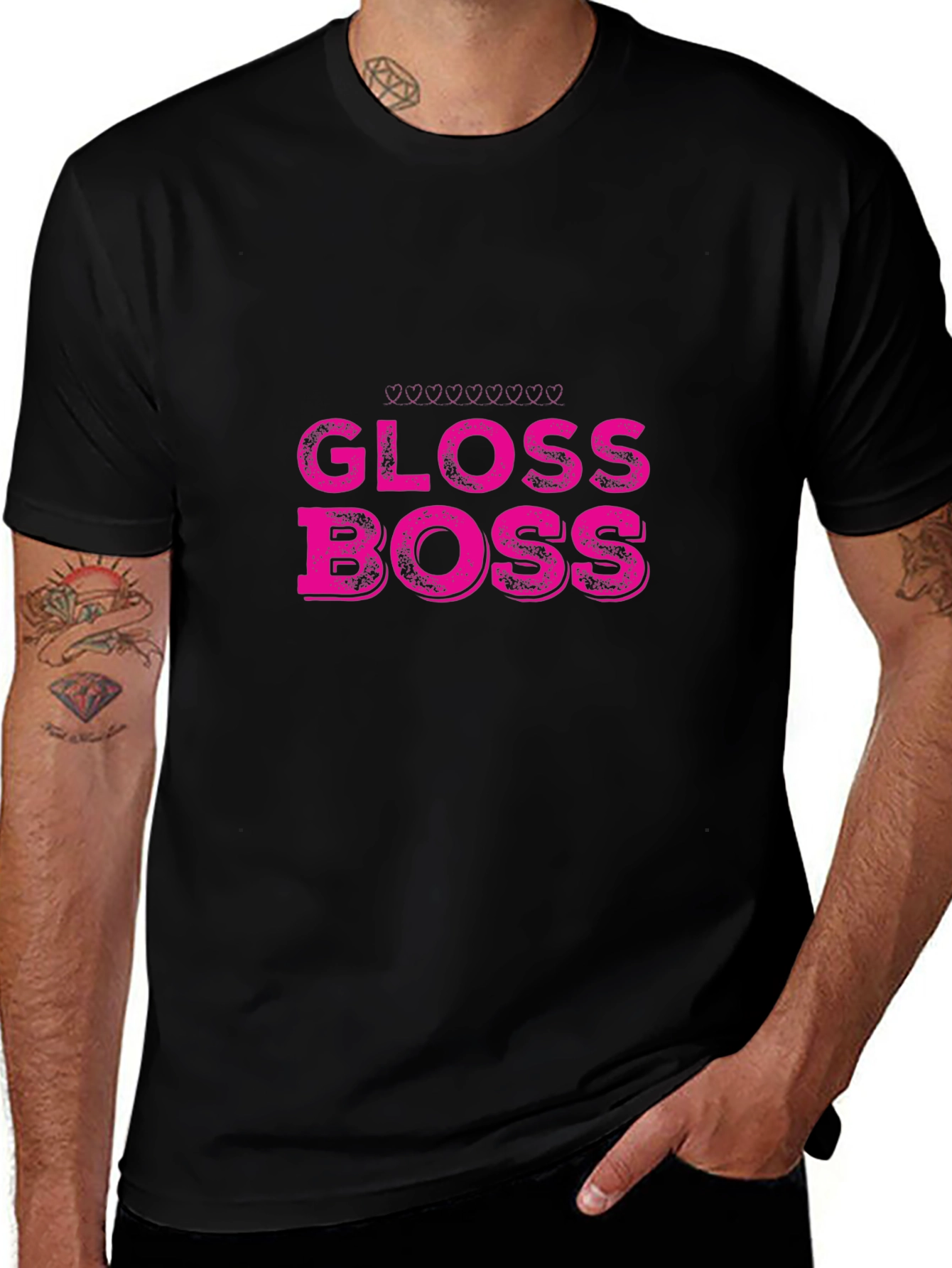 Variant 26 of Gloss Boss T-Shirt - Trendy Pink Graphic Tee