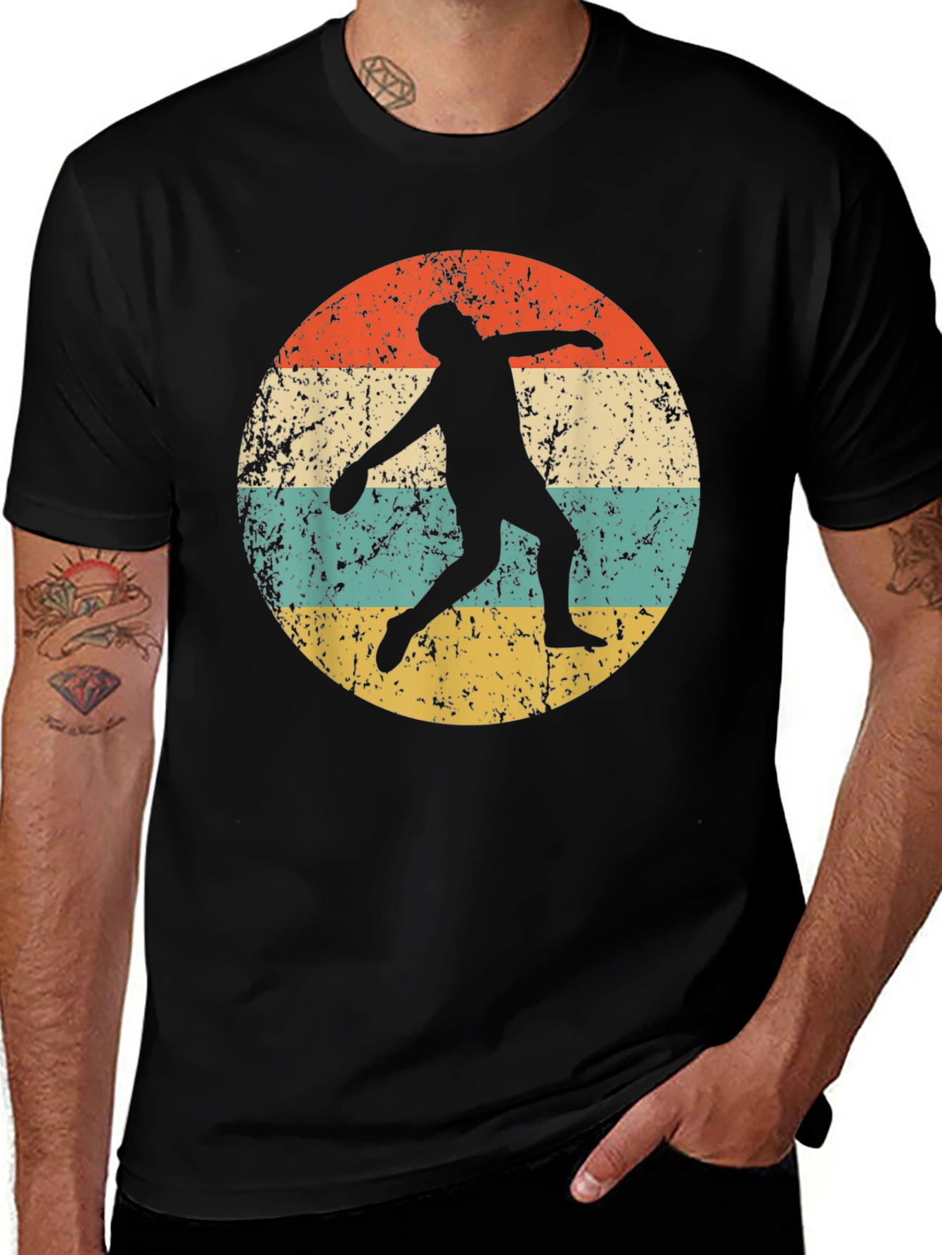 Variant 9 of Retro Discus Thrower Graphic Tee