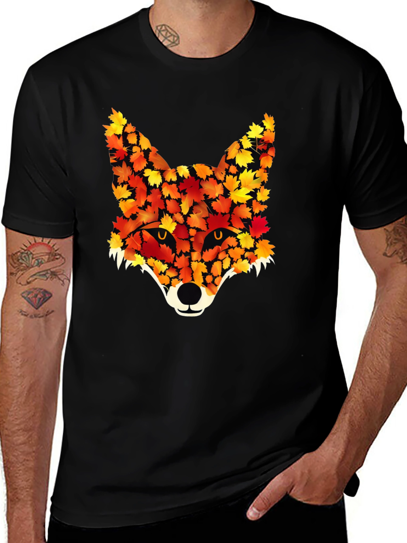 Variant 9 of Autumn Fox Graphic Tee - Nature Inspired Design
