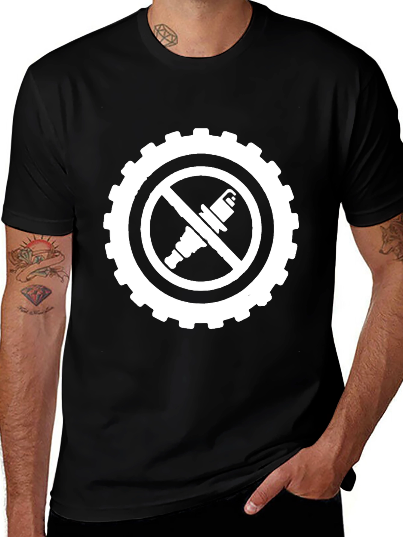 Variant 16 of No Spark Plugs T-Shirt - Black Graphic Tee