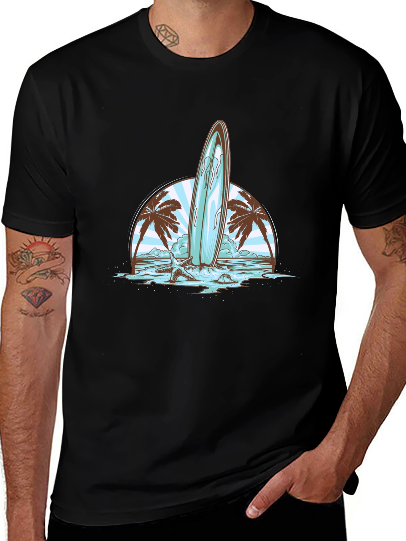 Variant 16 of Surfboard Beach Graphic Tee