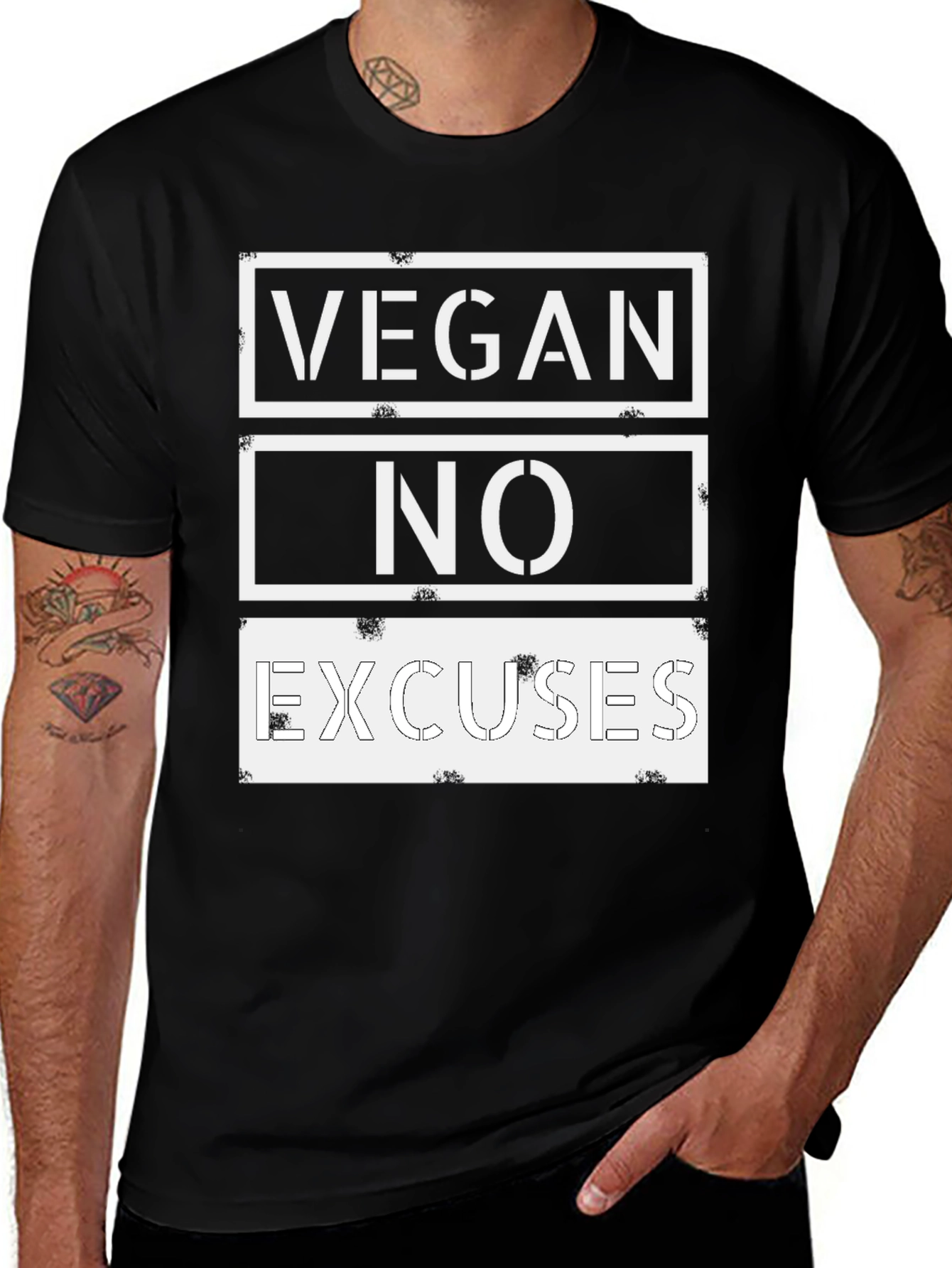 Variant 27 of Vegan No Excuses Graphic Tee - Black Casual T-Shirt