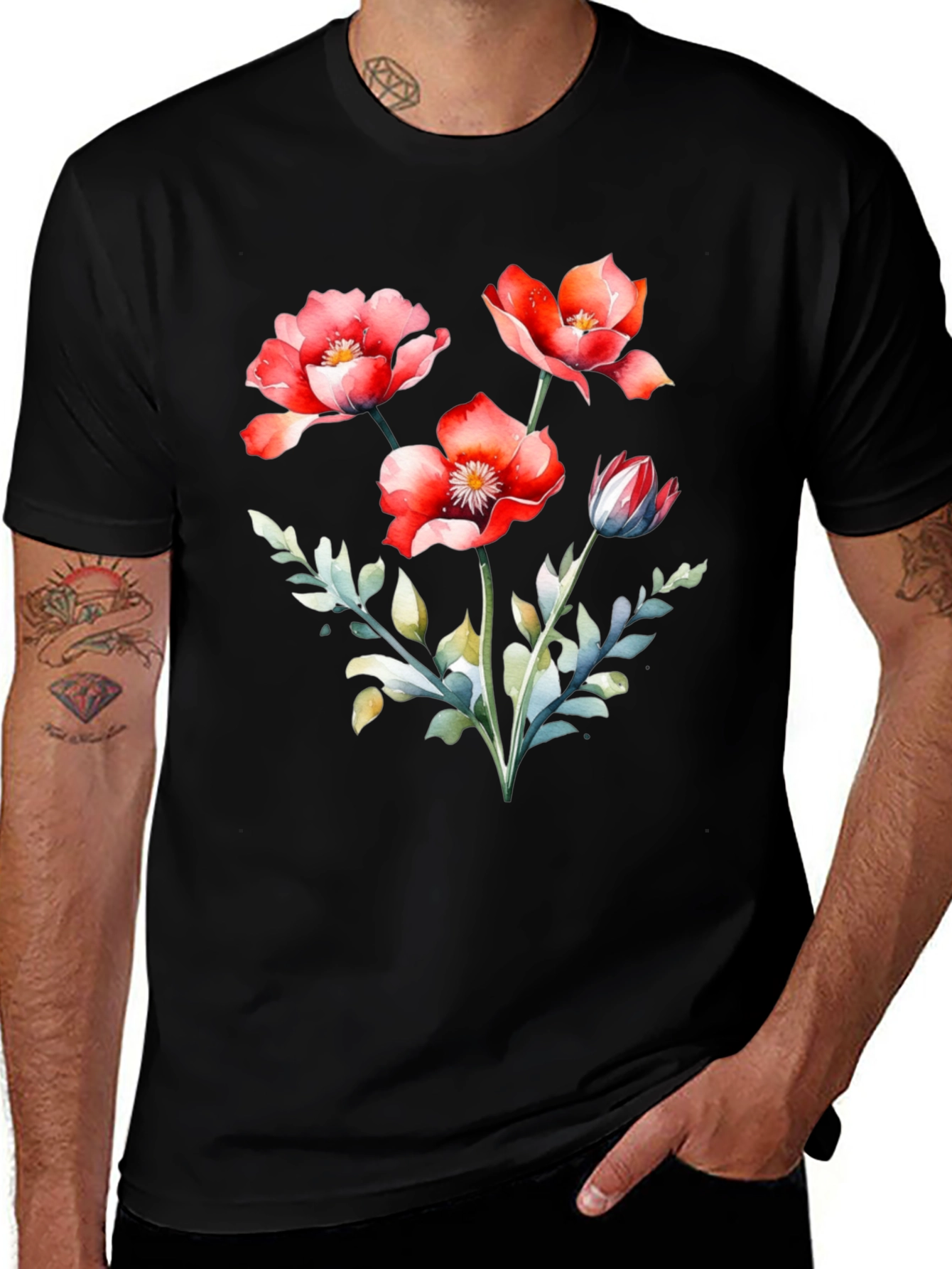Variant 24 of Floral Print Crew Neck T-Shirt