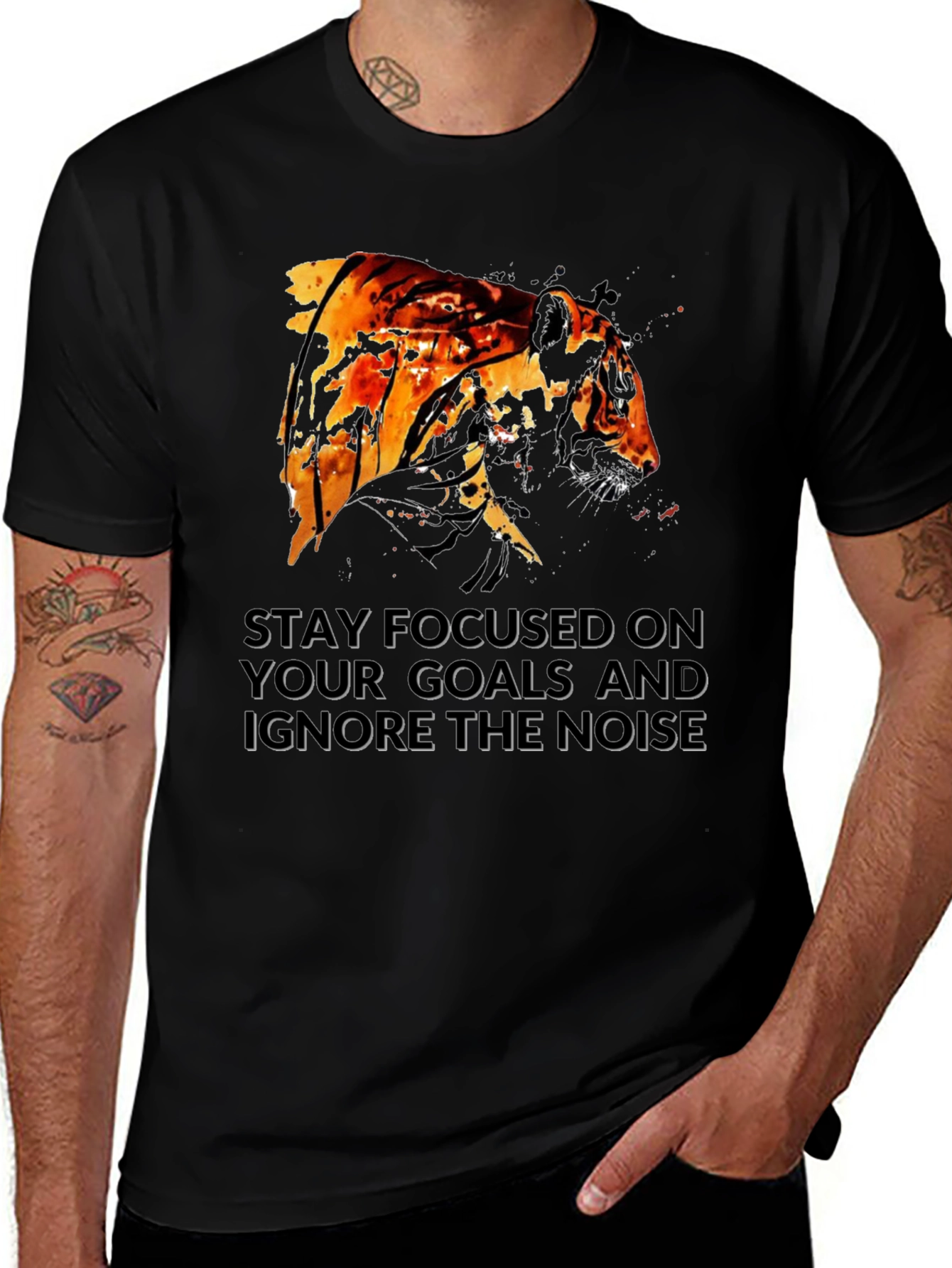Variant 29 of Tiger Focus Graphic T-Shirt - Stay Focused