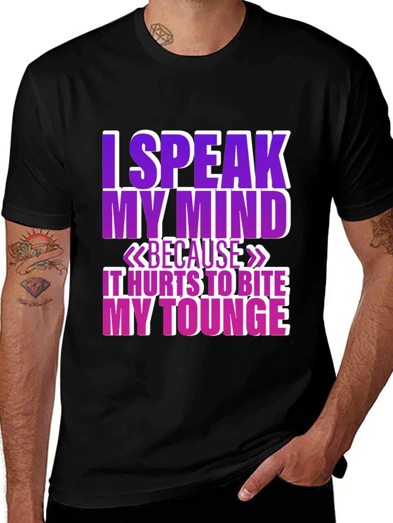 Variant 4 of I Speak My Mind Graphic Tee - Black T-Shirt