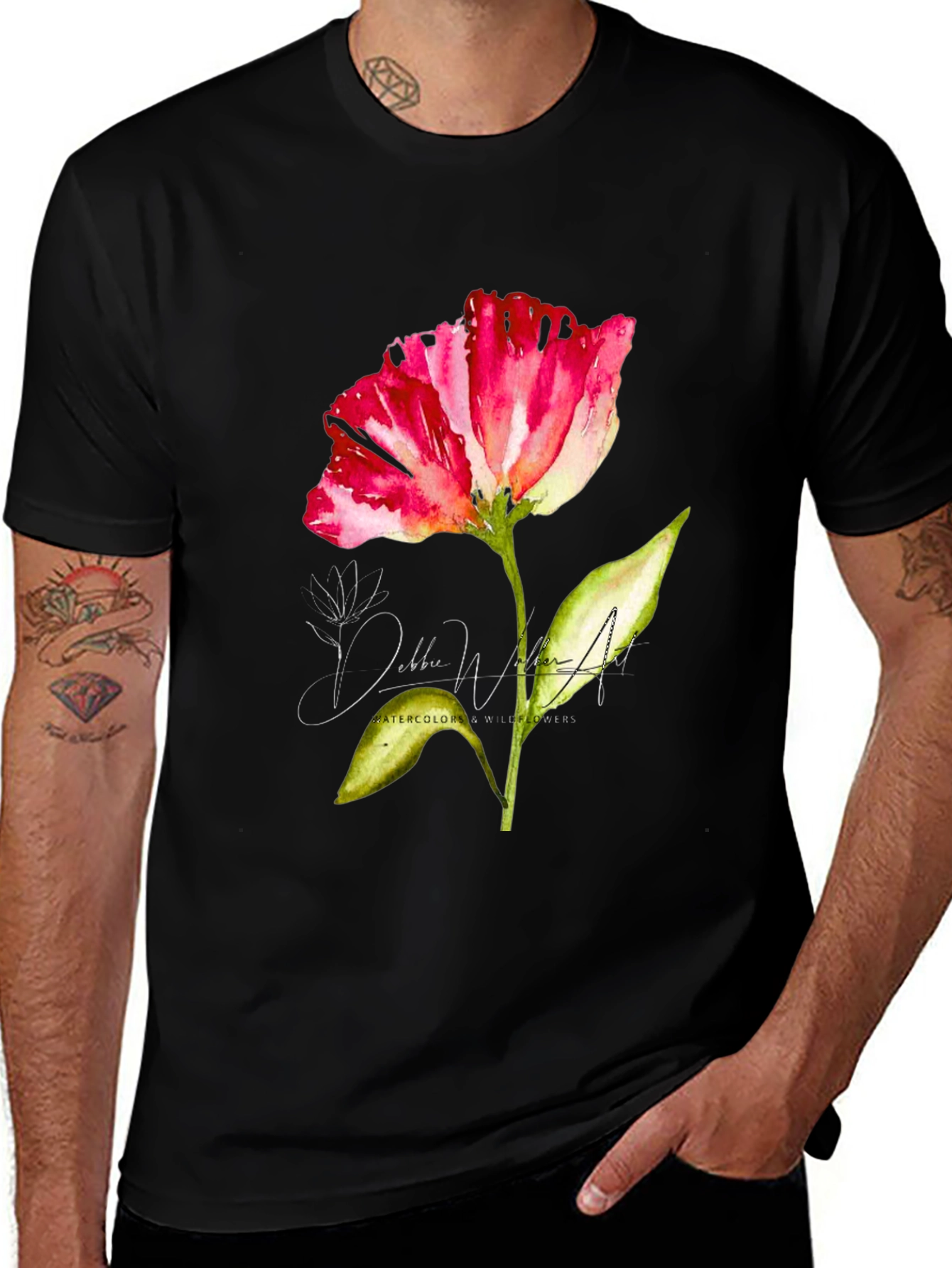 Variant 18 of Floral Watercolor T-Shirt - Elegant Artistic Design