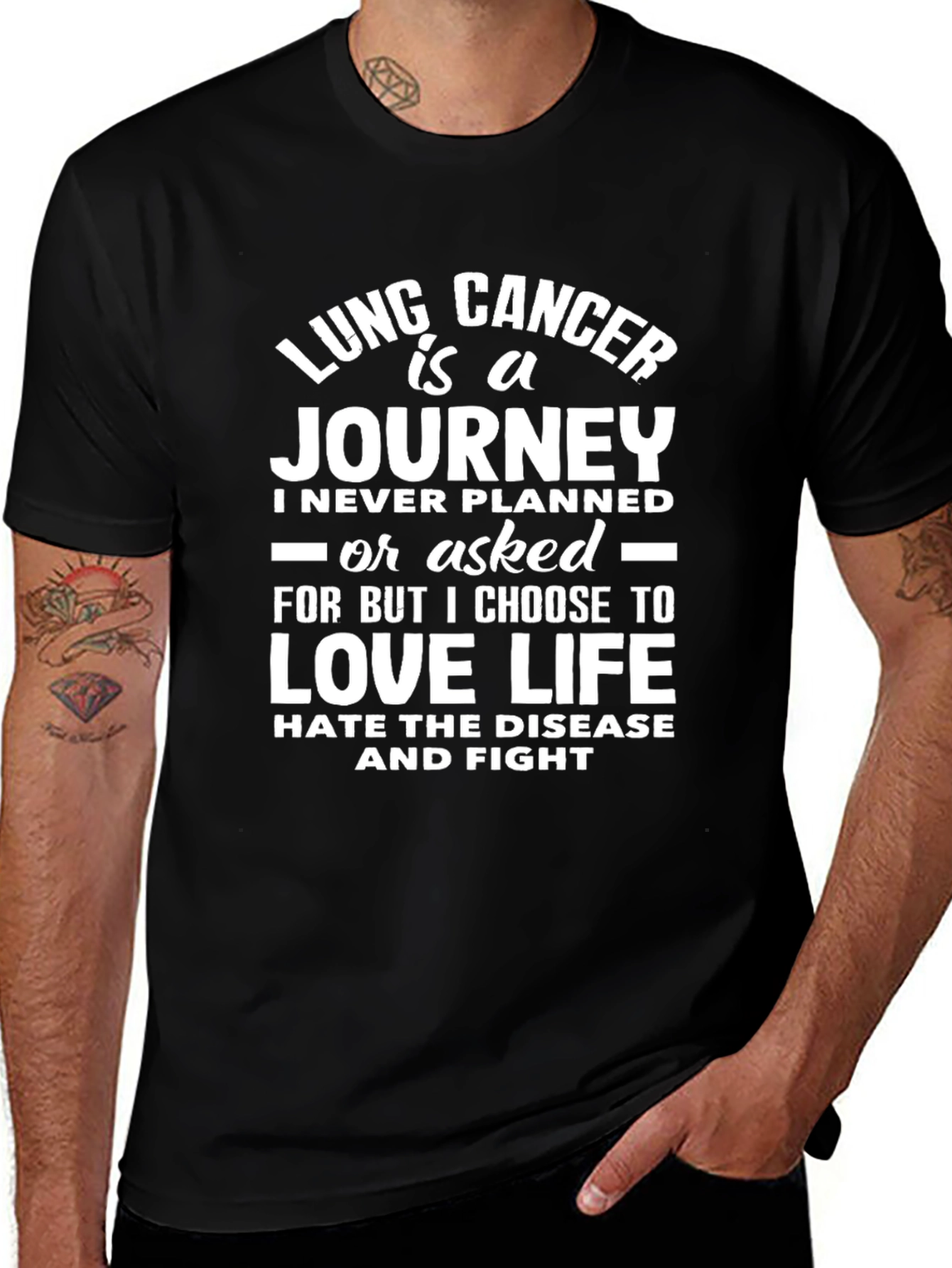 Lung Cancer Awareness Black T-Shirt