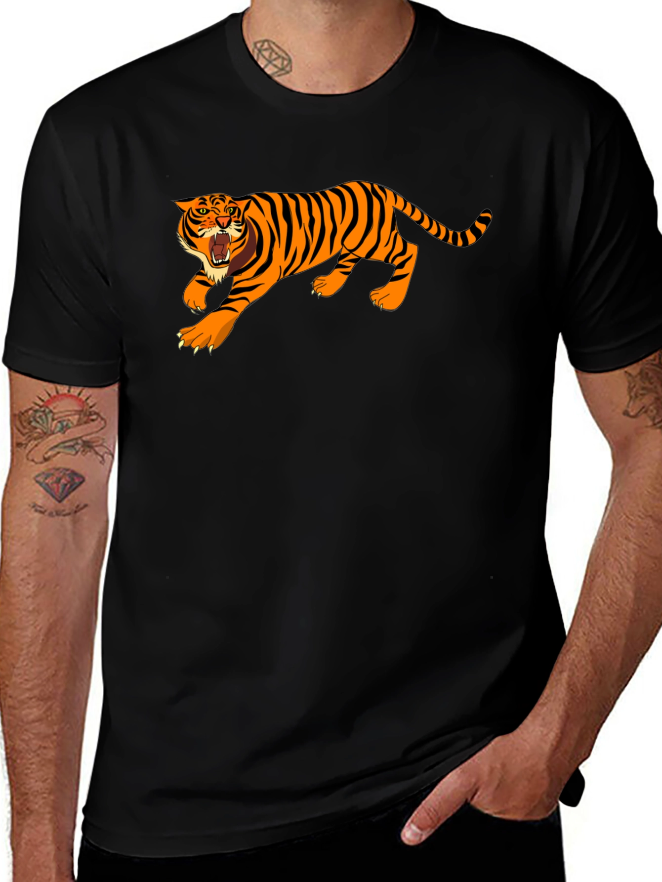 Variant 22 of Black Tiger Graphic Tee - Bold Style