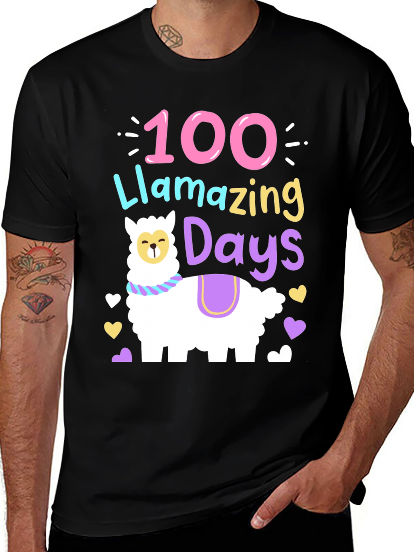 100 Llamazing Days T-Shirt - School Celebration Tee