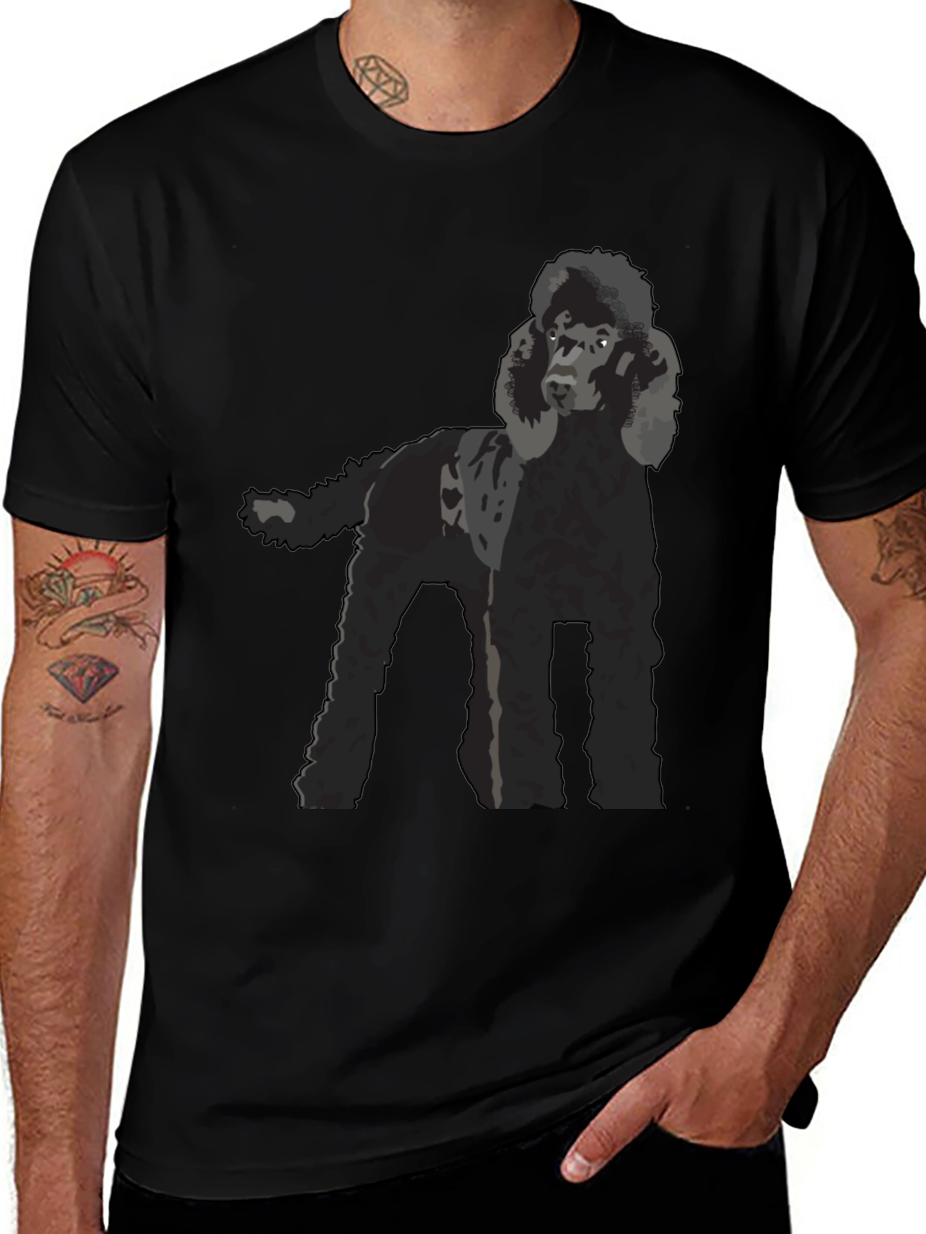 Variant 4 of Poodle Graphic T-Shirt - Black Dog Lover Tee