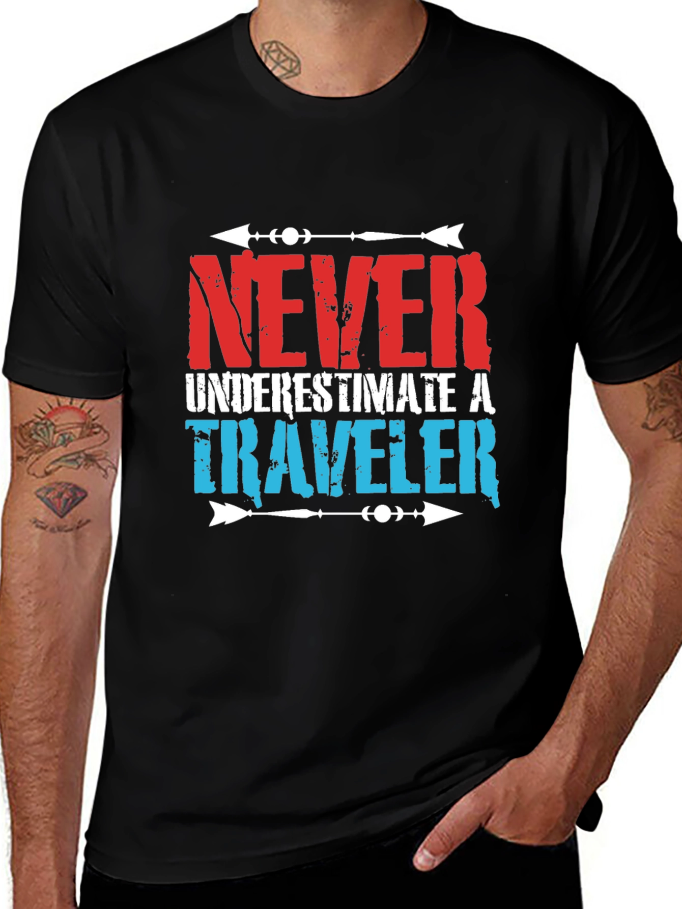 Variant 29 of Never Underestimate a Traveler Graphic Tee
