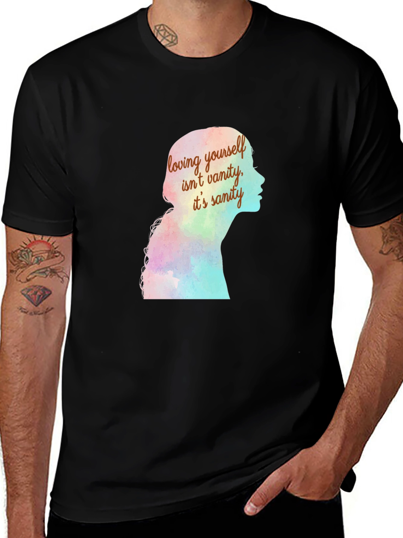 Variant 27 of Loving Yourself Sanity Tee - Stylish Graphic T-Shirt