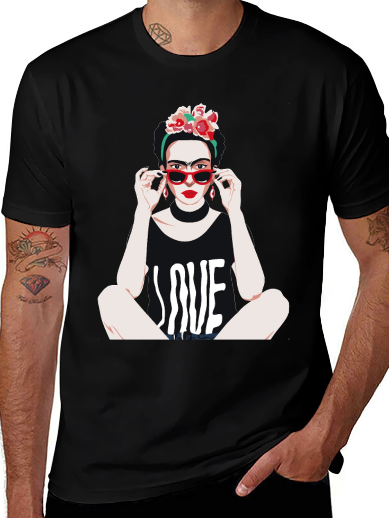 Variant 20 of Frida Kahlo LOVE Graphic T-Shirt - Unique Artistic Design