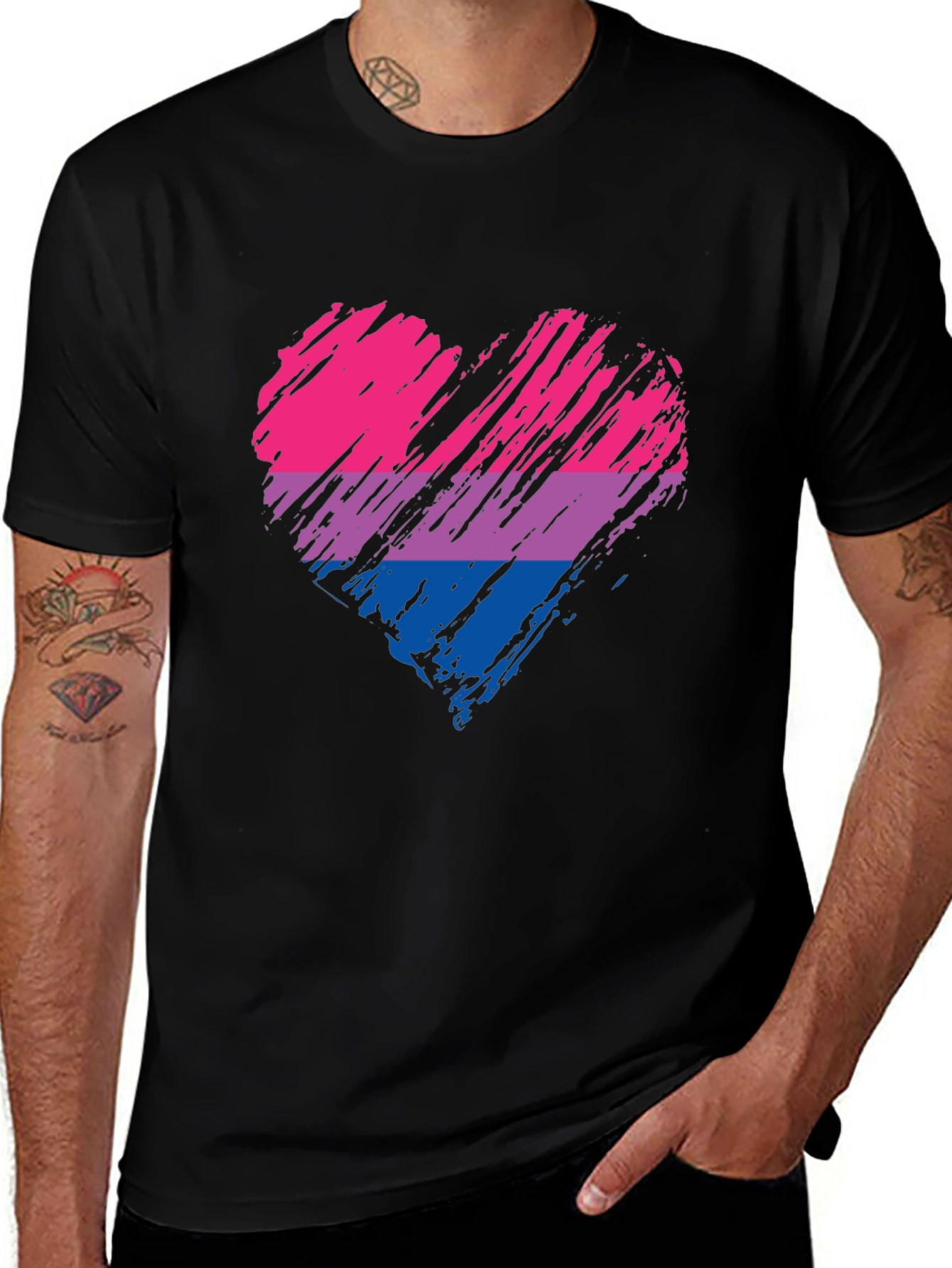 Variant 23 of Bisexual Pride Heart T-Shirt