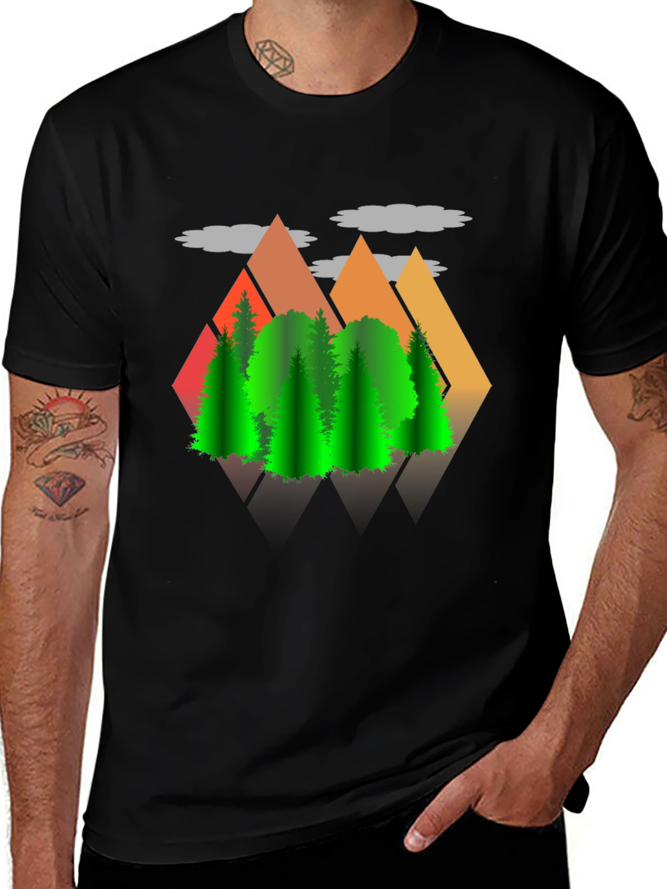 Variant 16 of Mountains & Trees Graphic T-Shirt - Nature Lover Tee