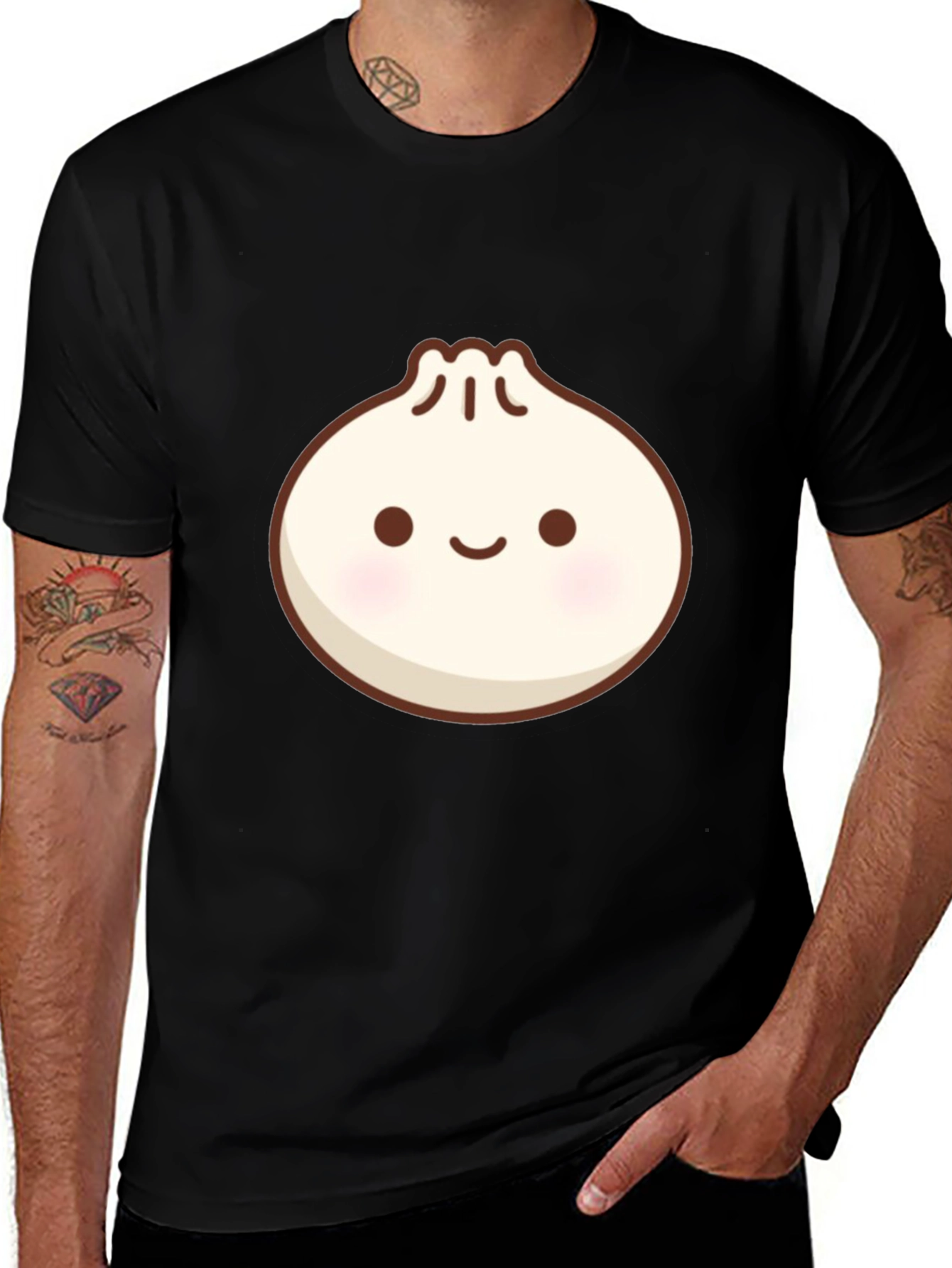 Variant 20 of Cute Dumpling Graphic Black T-Shirt