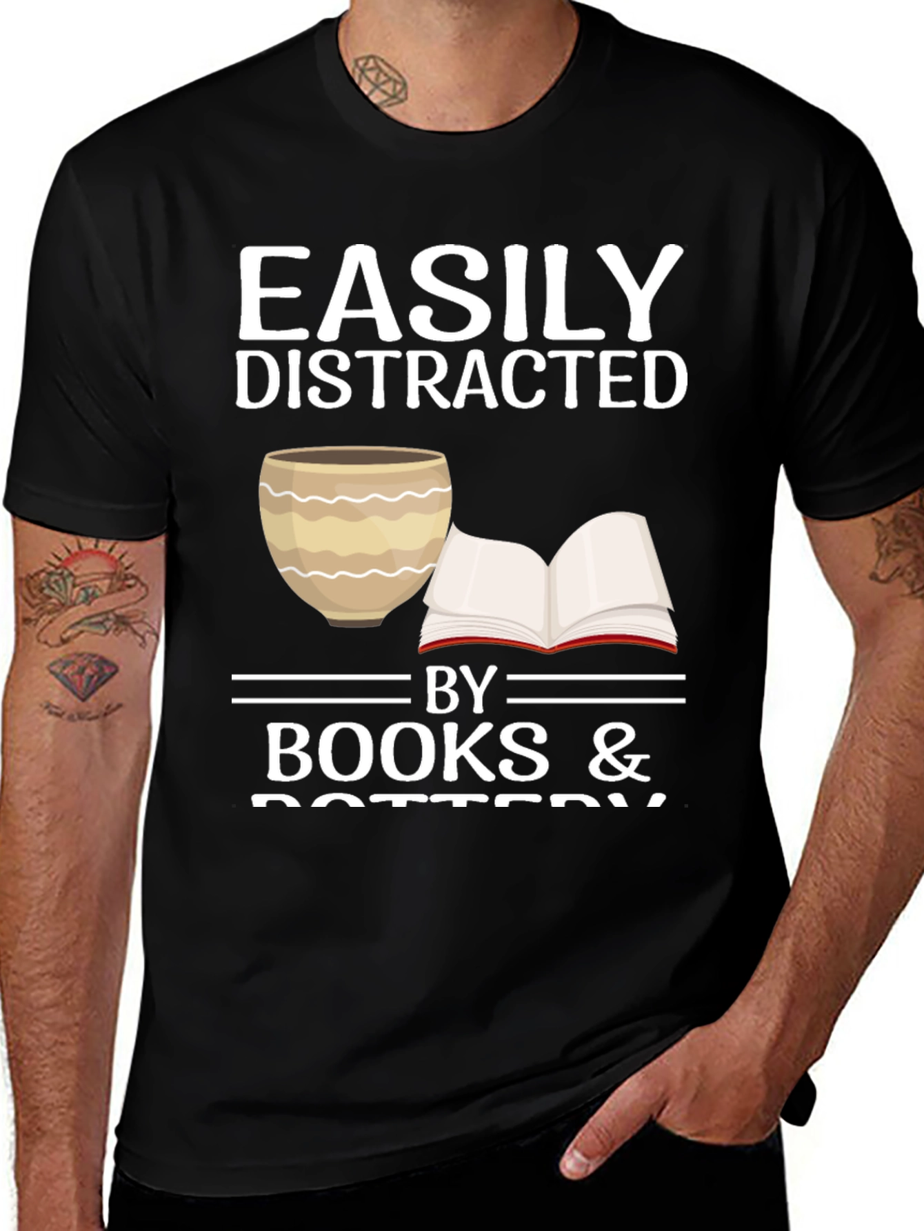 Variant 5 of Easily Distracted by Books & Pottery T-Shirt