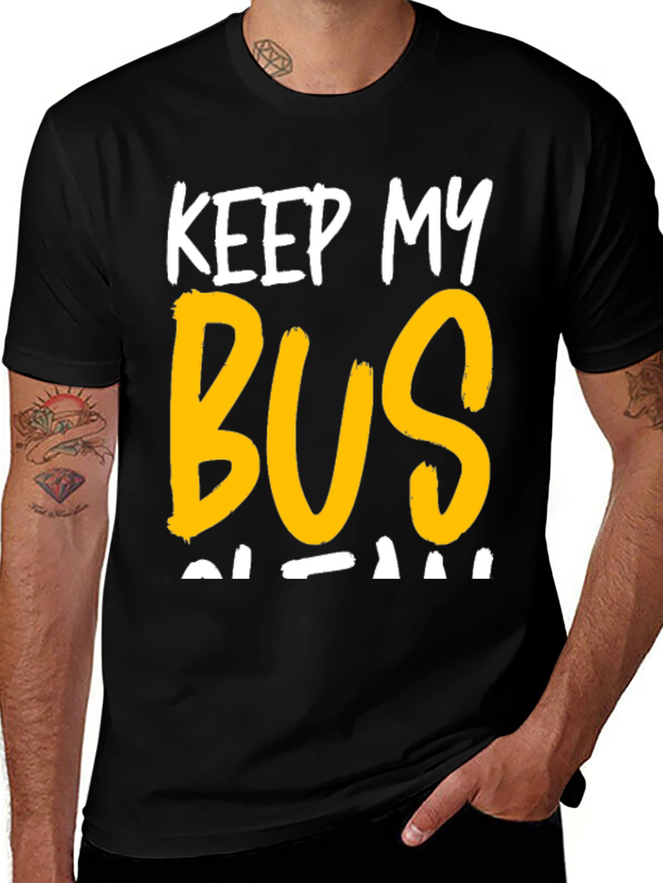 Black Keep My Bus Clean Graphic Tee main image