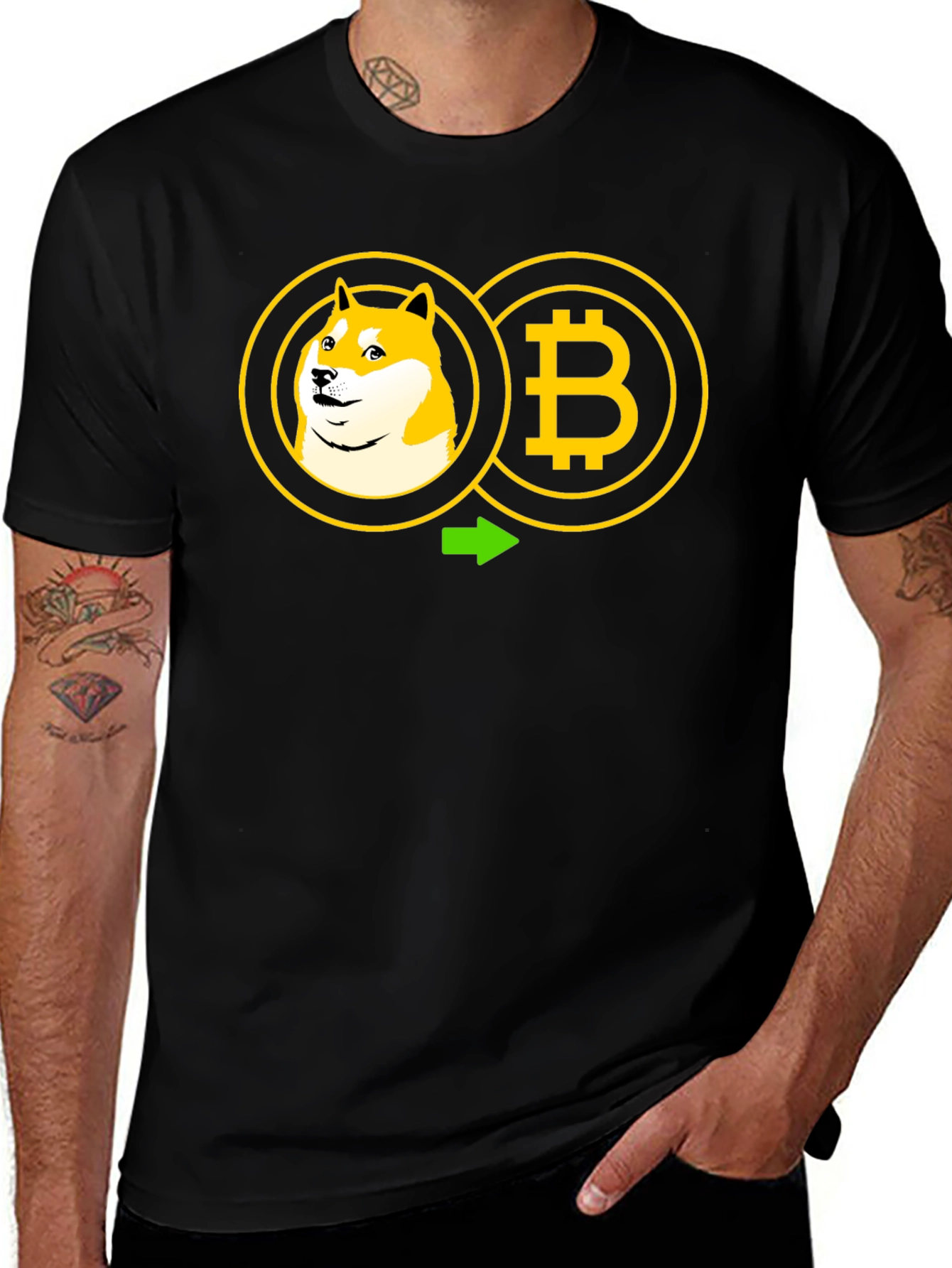 Variant 18 of Doge to Bitcoin Crypto T-Shirt