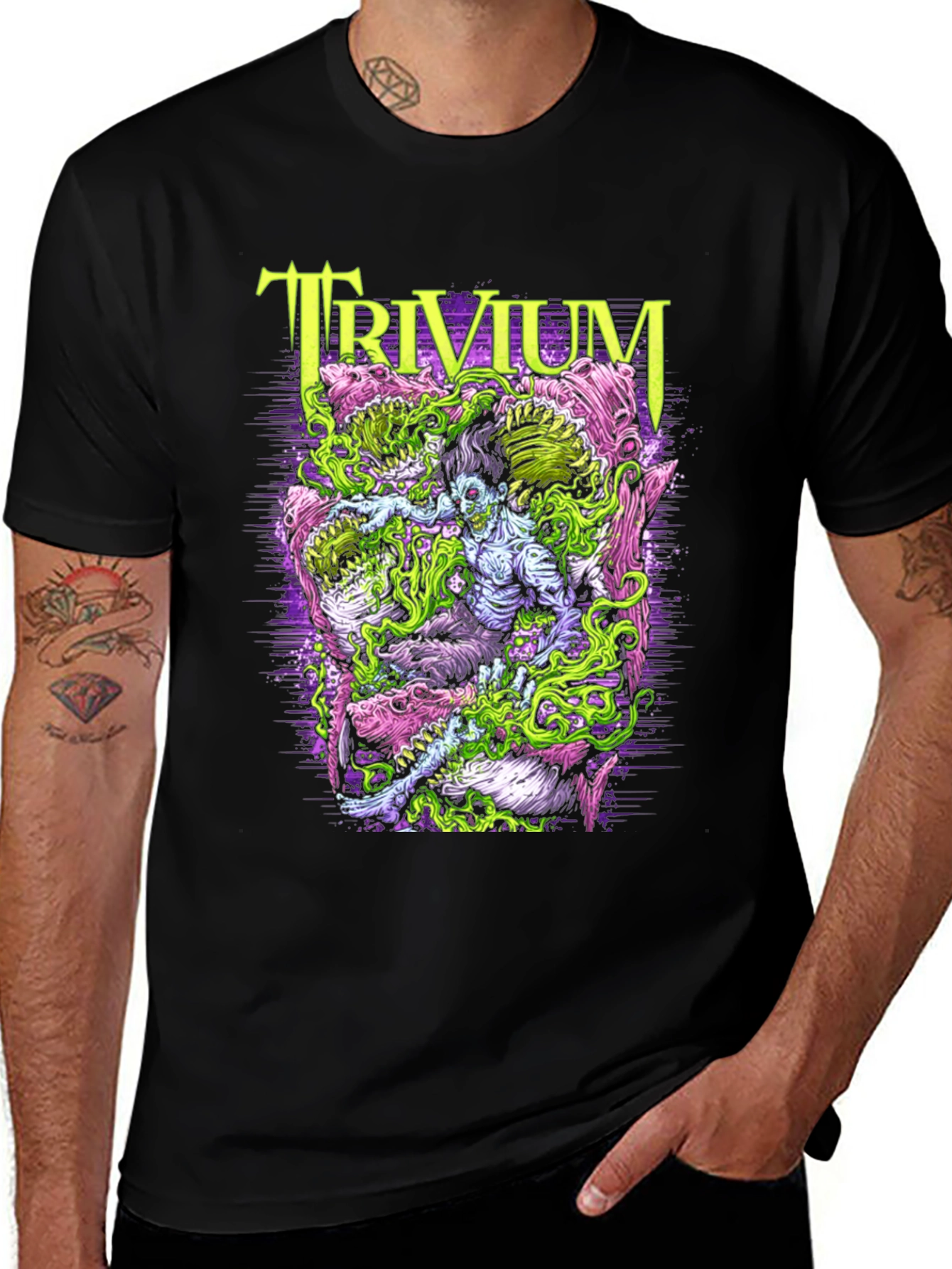 Trivium Band Tee - Monster Graphic Print - Rock Concert Shirt